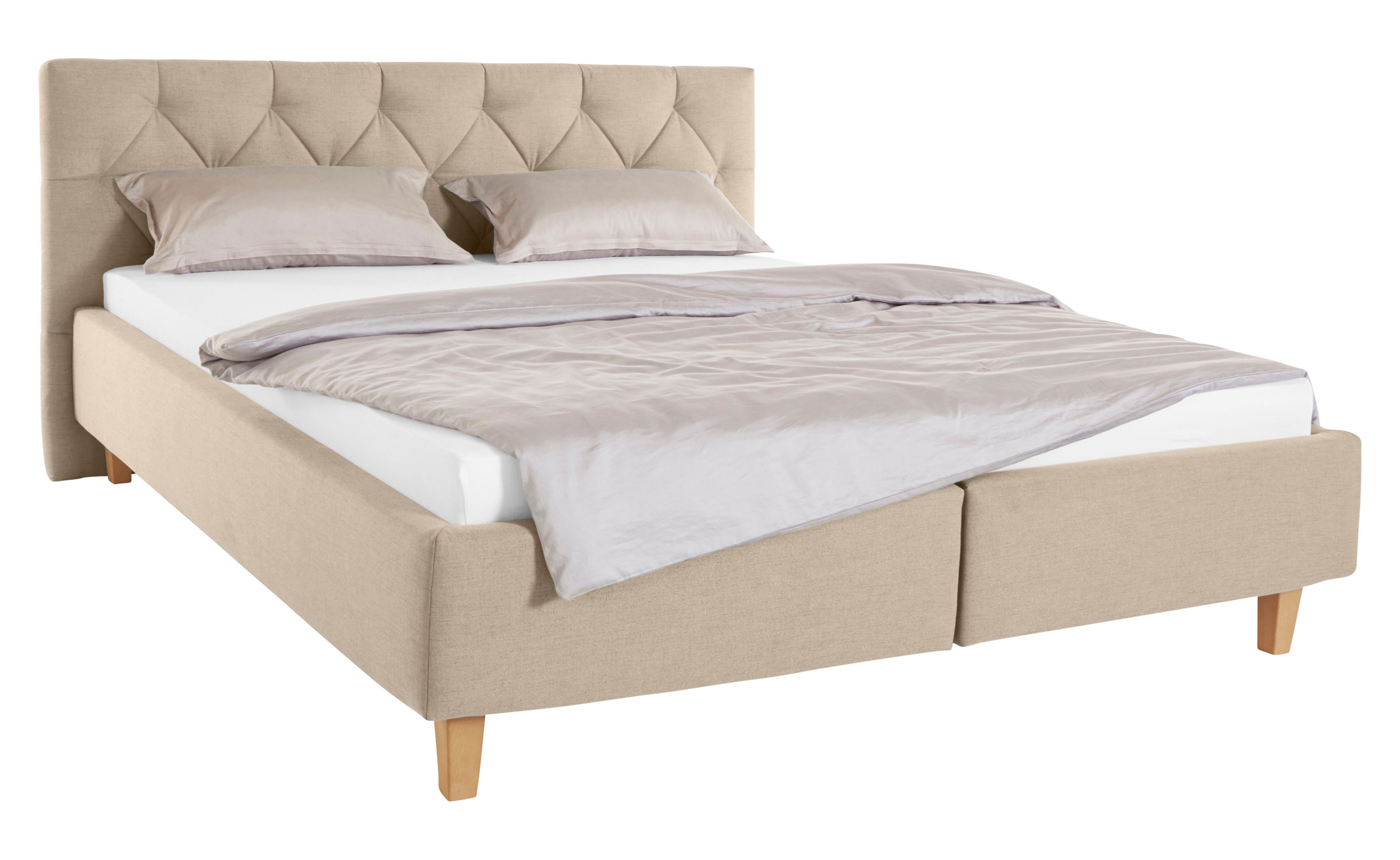 Home affaire Polsterbett "Sunley 100" Kreuzsteppung, Kopfteilhöhe 102 cm, ohne oder mit Matratze/Lattenrost