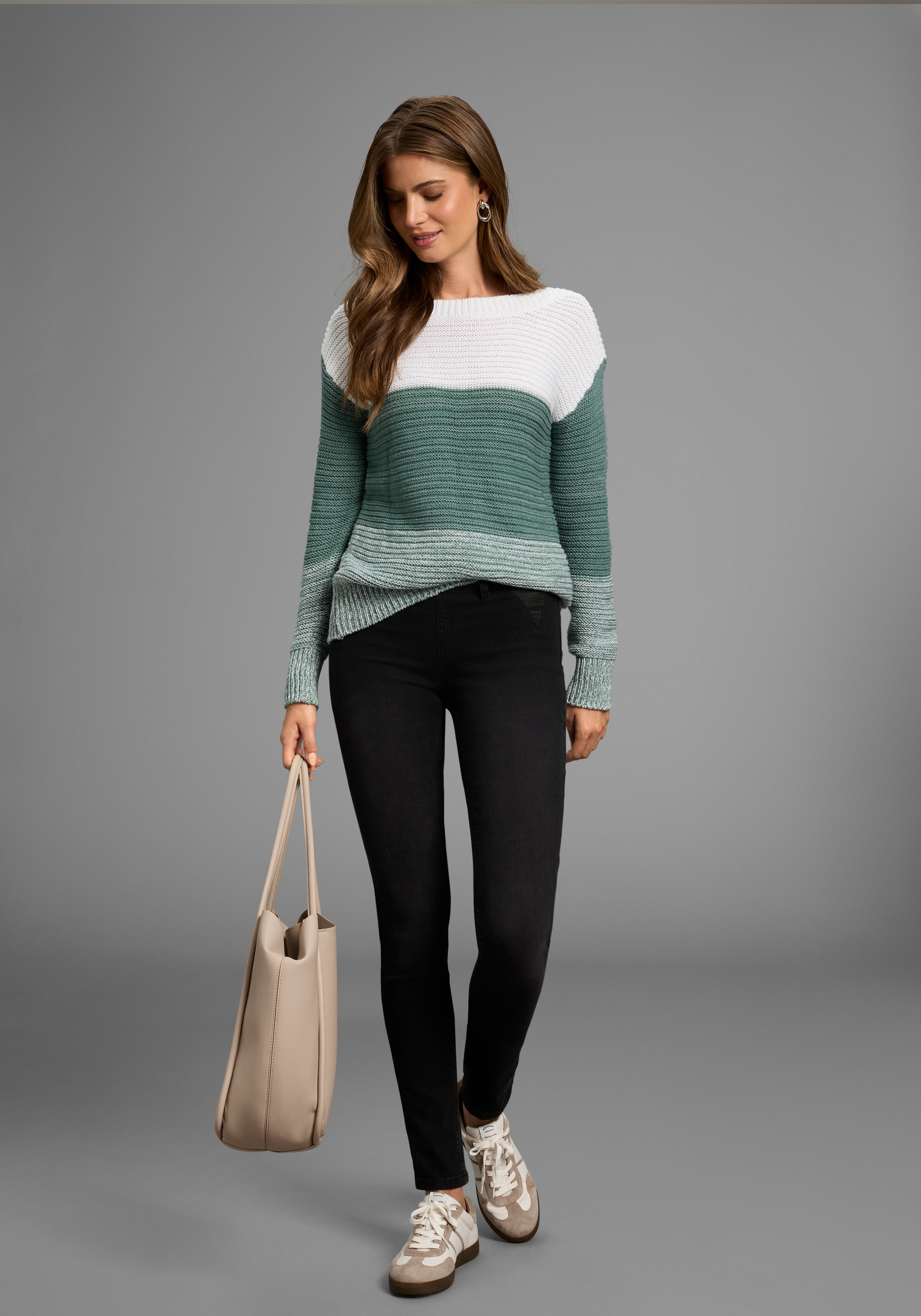 Laura Scott Streifenpullover, mit Querrippe