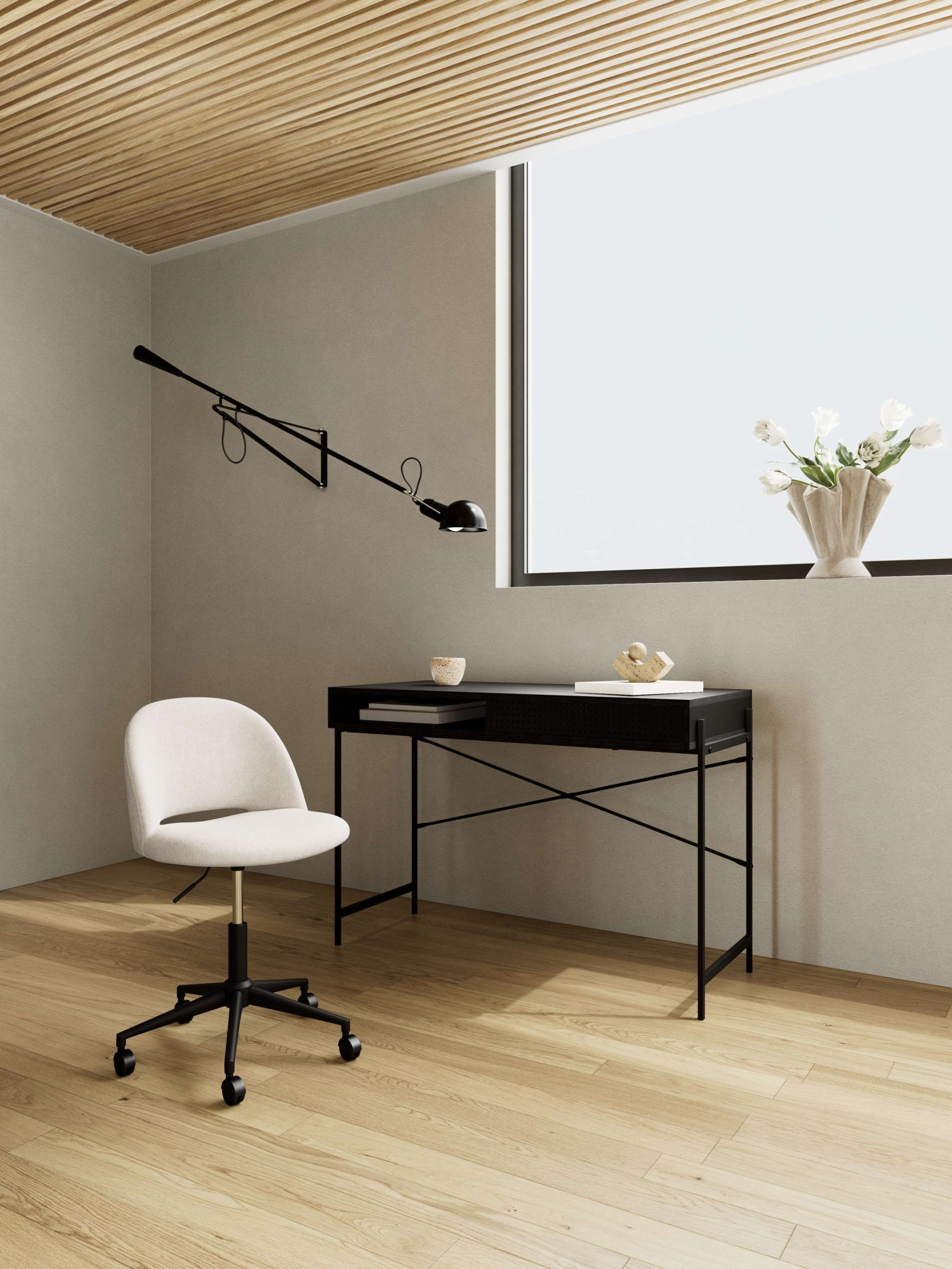 ACTONA GROUP Schreibtischstuhl »Arbeitstuhl, Drehstuhl« () Stuhl, beige, 5 Stern, Drehfunktion