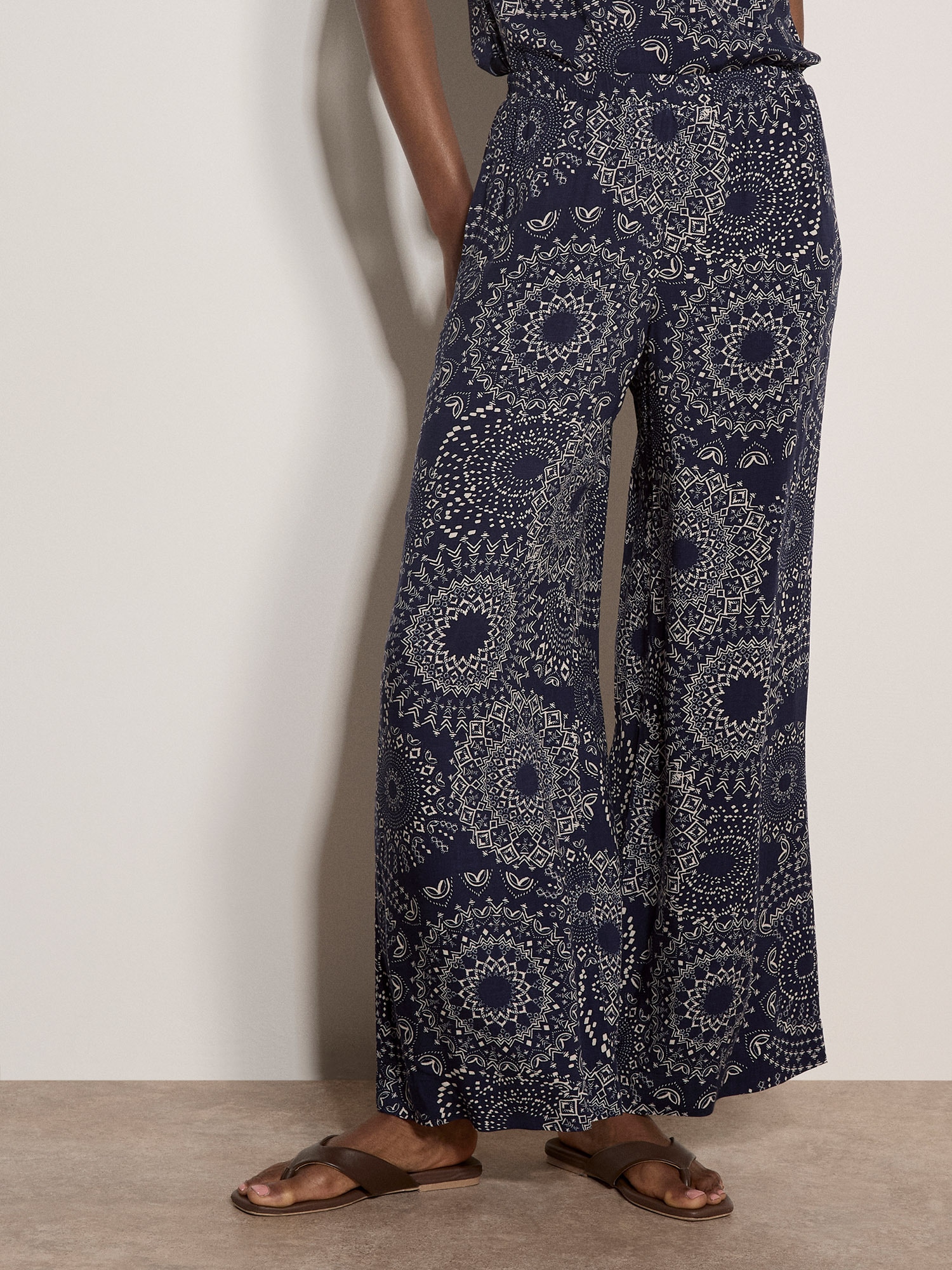 Apricot Stoffhose "Kaleidoskop-Hose" mit Webmuster