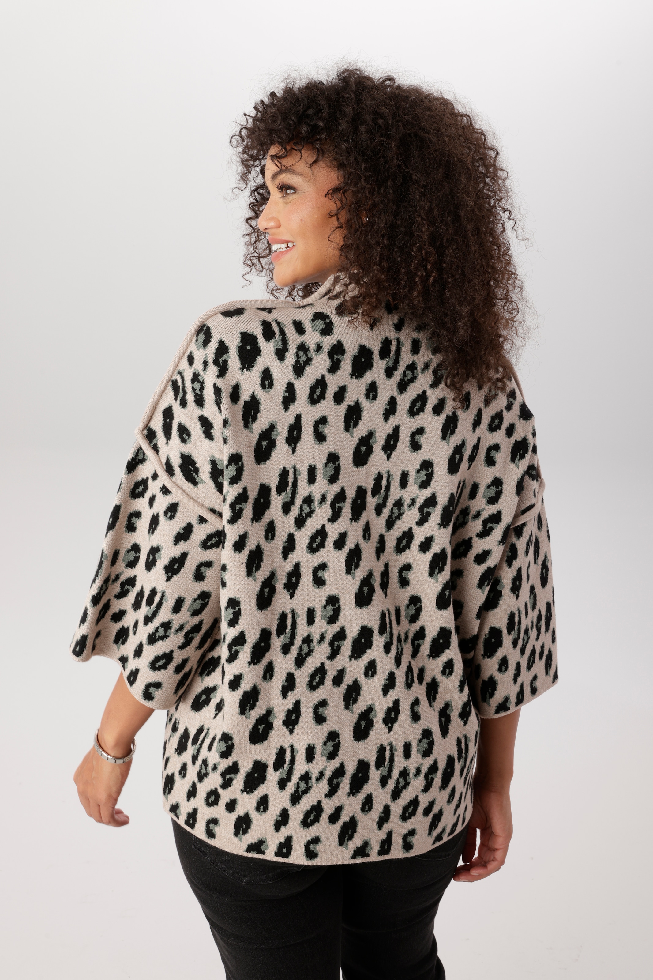 Aniston PLUS Strickpullover in trendigem Leodessin - NEUE KOLLEKTION