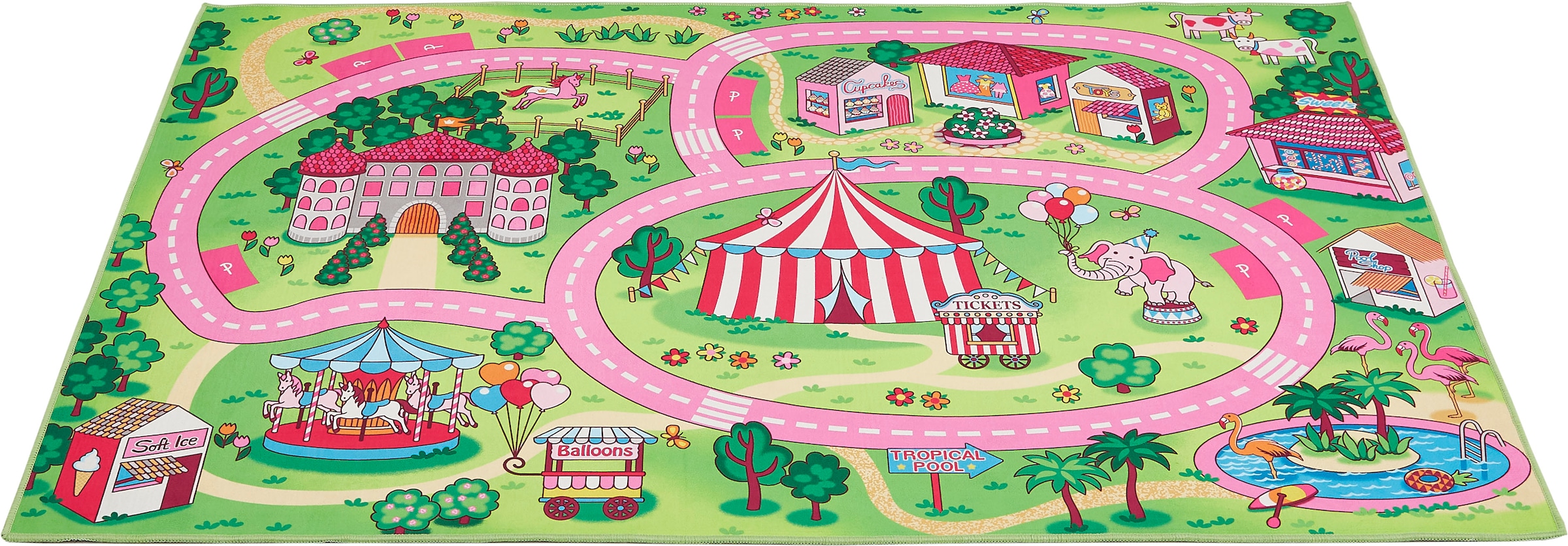 Andiamo Kinderteppich »Street«, rechteckig, 5 mm Höhe, Straßen-Spiel-Teppich, weiche Spielunterlage, rutschhemmend
