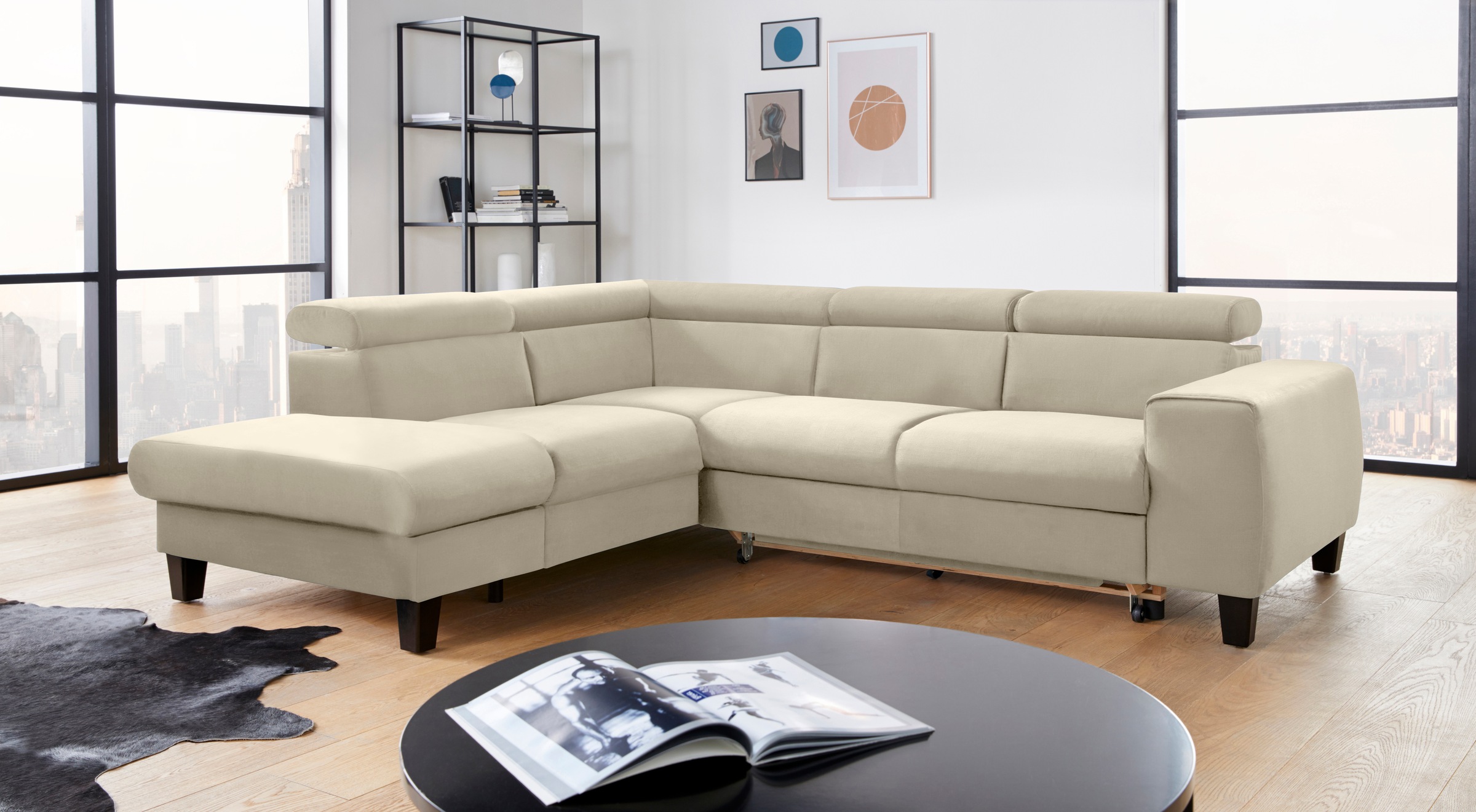 COTTA Ecksofa "Morven L-Form mit Kopfteilverstellung", wahlweise mit Bettfu günstig online kaufen