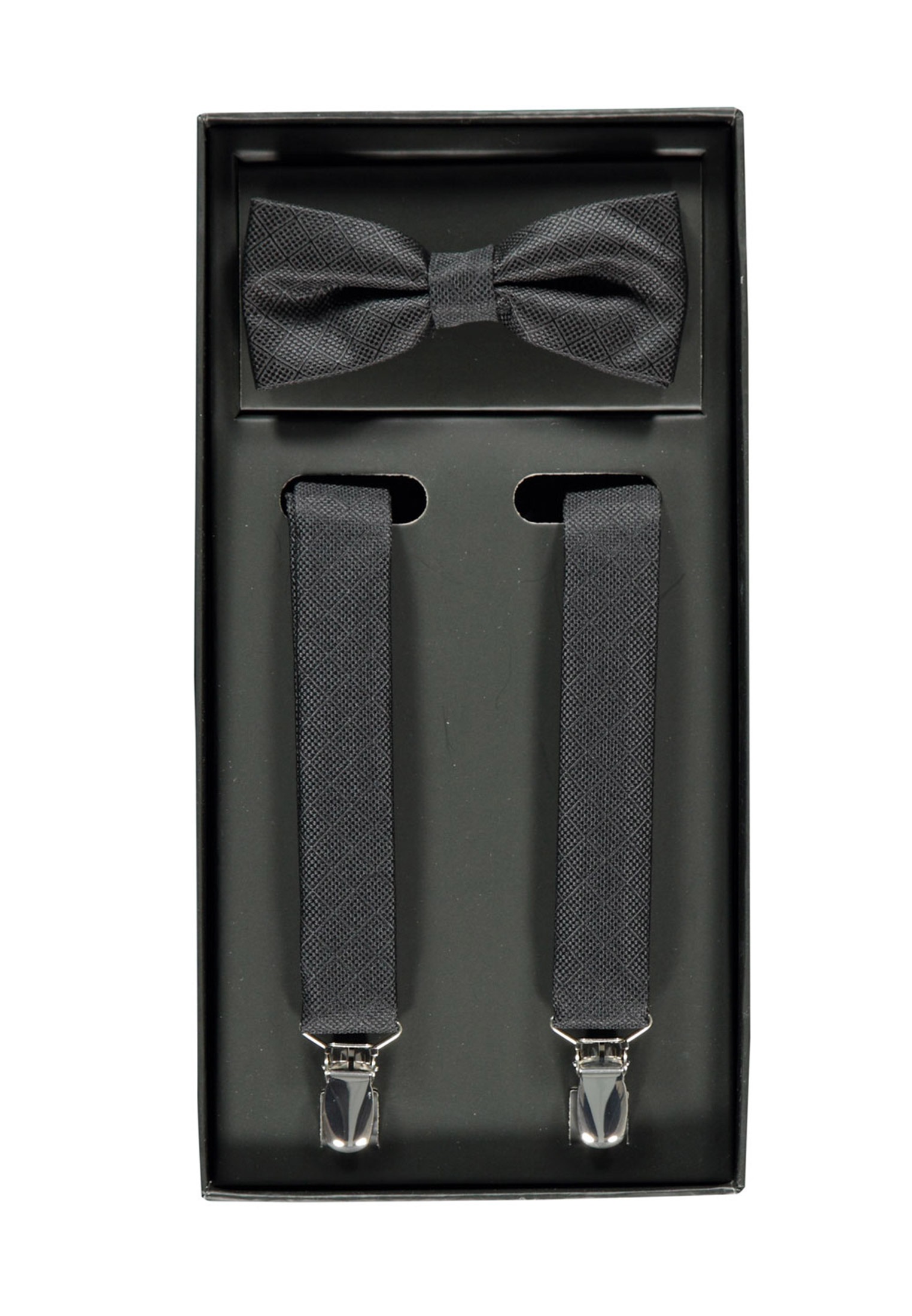 LERROS Herren Hosenträger "Hosenträger und Fliege *Jacquard*", schwarz, 100% Polyester, Hosenträger