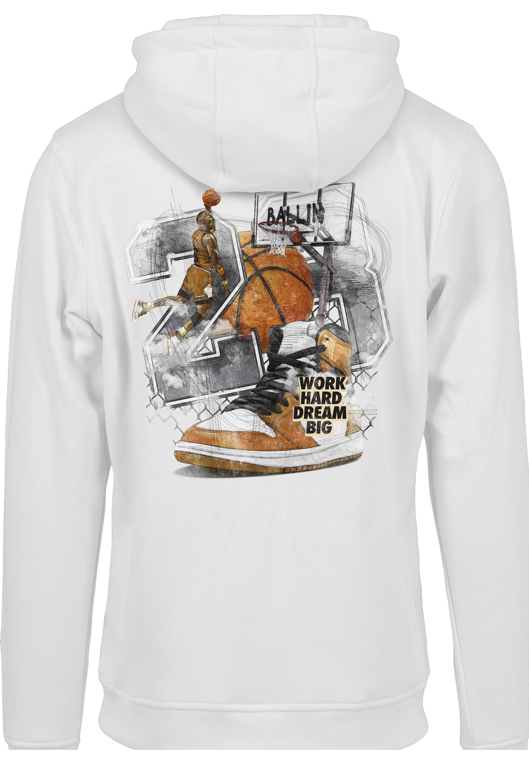 MisterTee Rundhalspullover "MisterTee Herren Vintage Ballin Hoodie" 1 Stk. günstig online kaufen