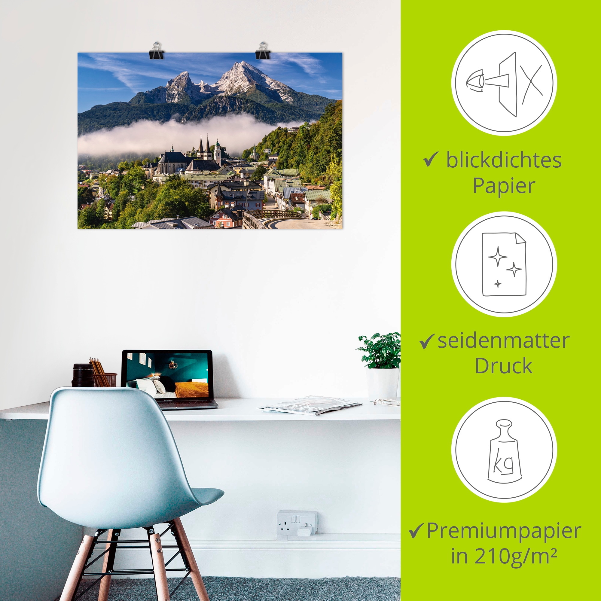 Artland Wandbild »Watzmannblick Berchtesgaden«, Deutschland, (1 St.), als Leinwandbild, Poster in verschied. Größen