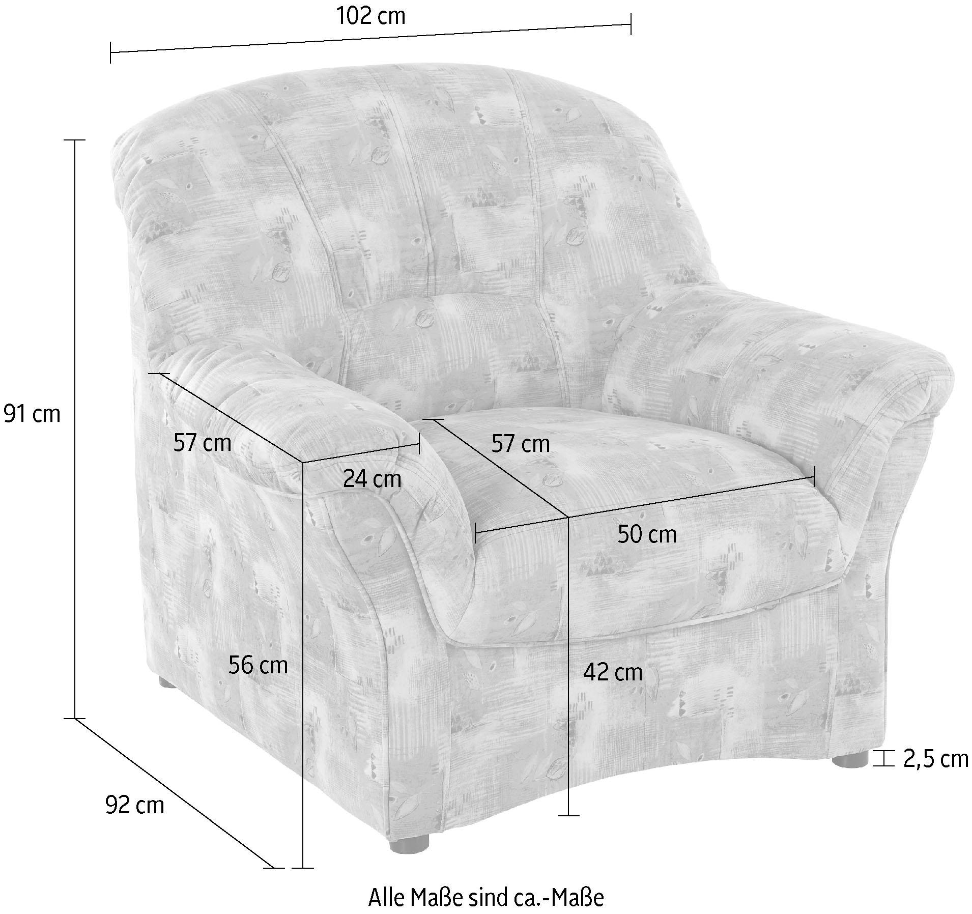 DOMO collection Sessel »Bahia Sitzbelastung 140 kg«, inklusive Federkern
