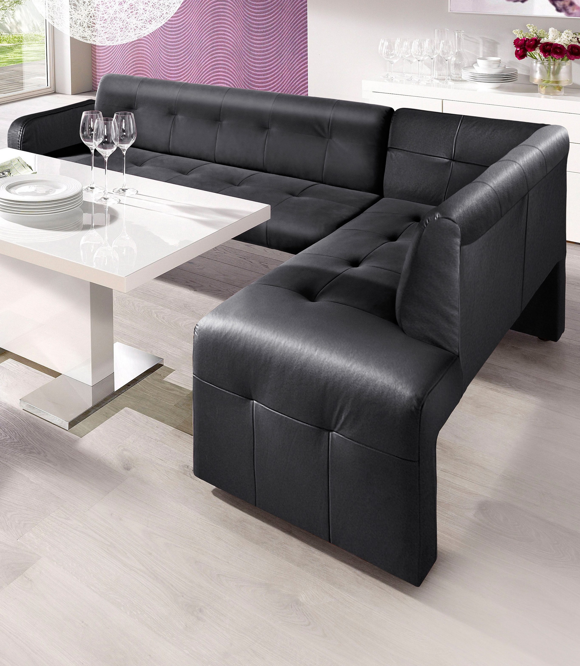 EXXPO SOFA FASHION Barista Corner Bench Black