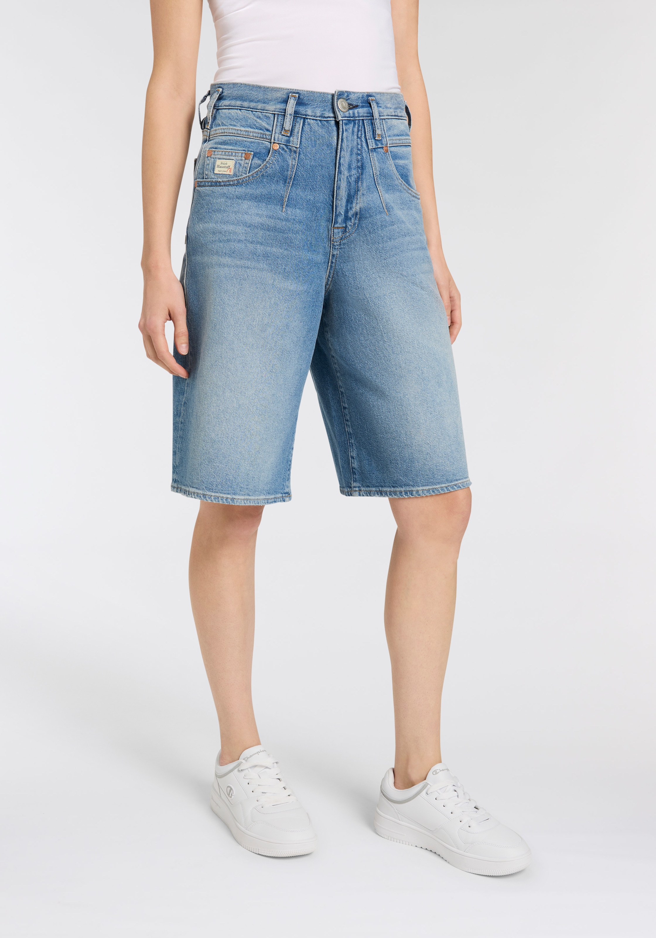 Herrlicher Jeansbermudas "Brooke Bermuda Denim", mit weitem Bein günstig online kaufen