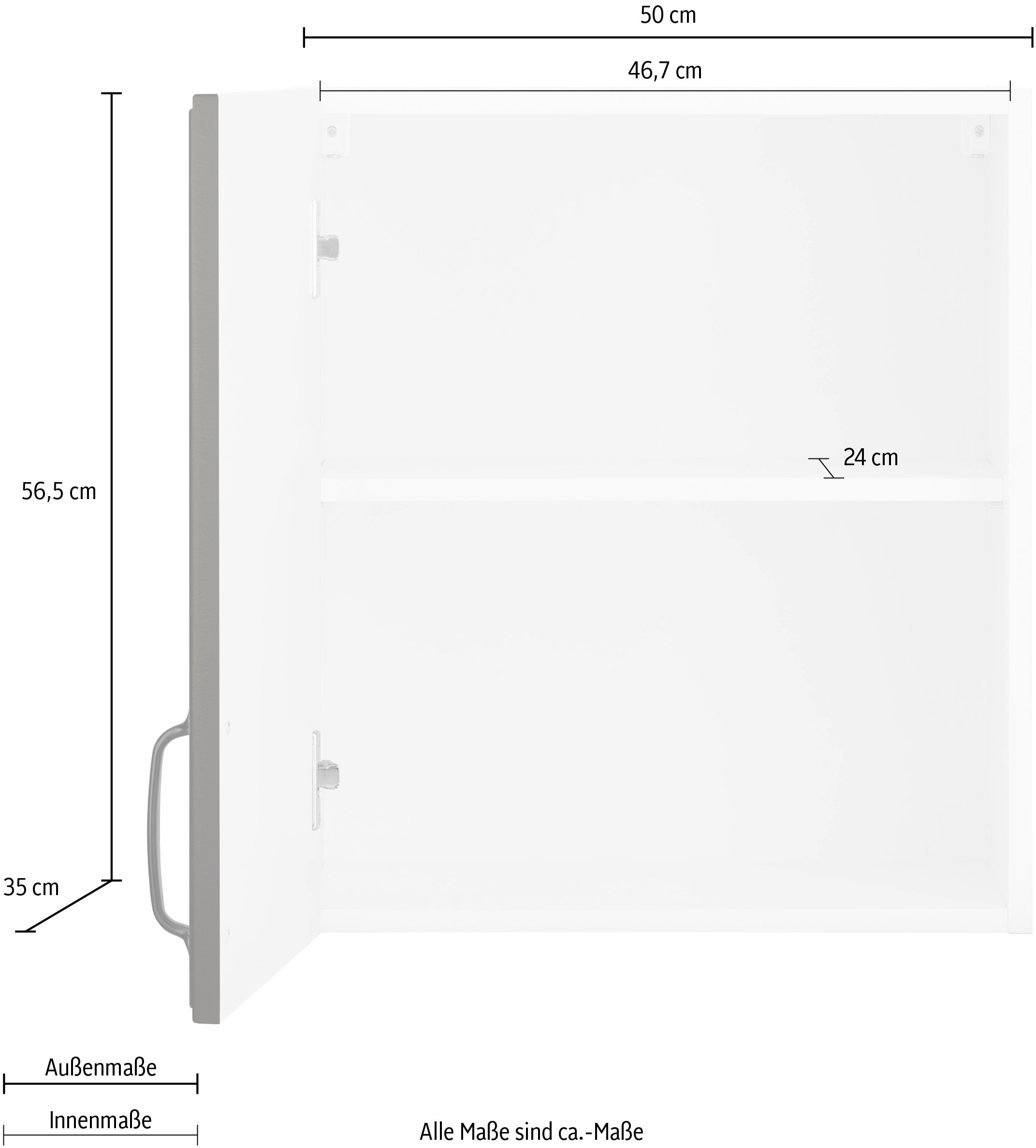 50 cm kaufen | Kassettenfront Hängeschrank wiho breit BAUR »Erla«, Küchen mit