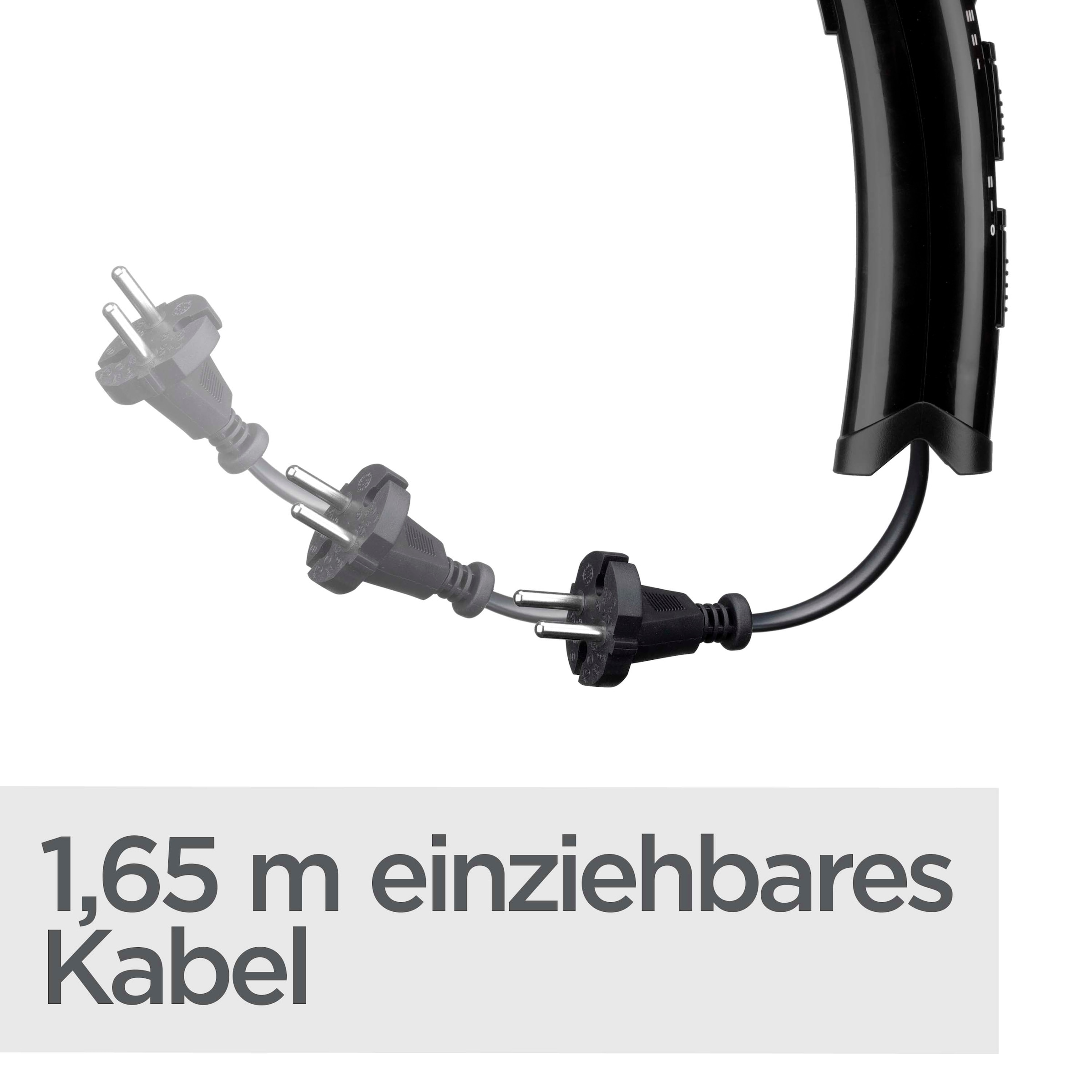 BaByliss Haartrockner »BaByliss CordKeeper 2000 Haartrockner mit Kabeleinzugsfunktion, D374DE« 2.000 W 2000 W Föhn mit Ionen-Technologie, Diffusor, Zentrierdüse & 3 Stufen