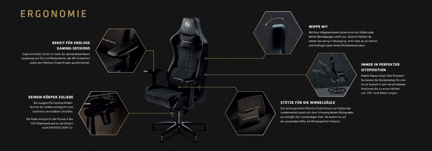 Joule Performance Gaming-Stuhl »Alcantara«, WERTIGES ECHTLEDER
