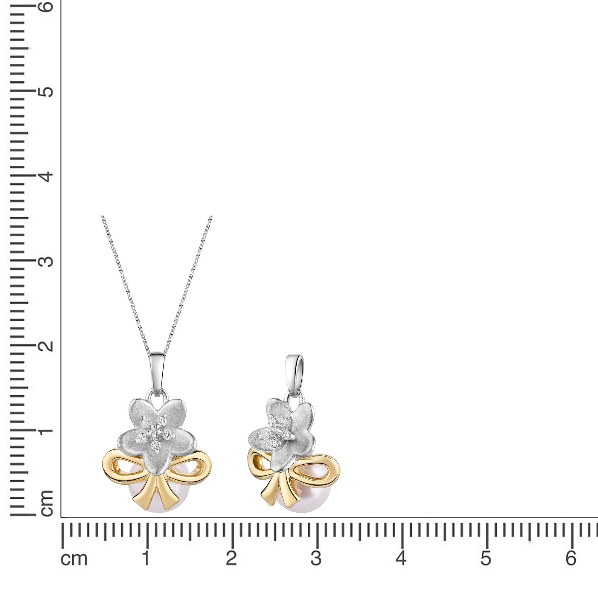 CELESTA Kette mit Anhänger »925/- Sterling Silber zweifarbig Perle«