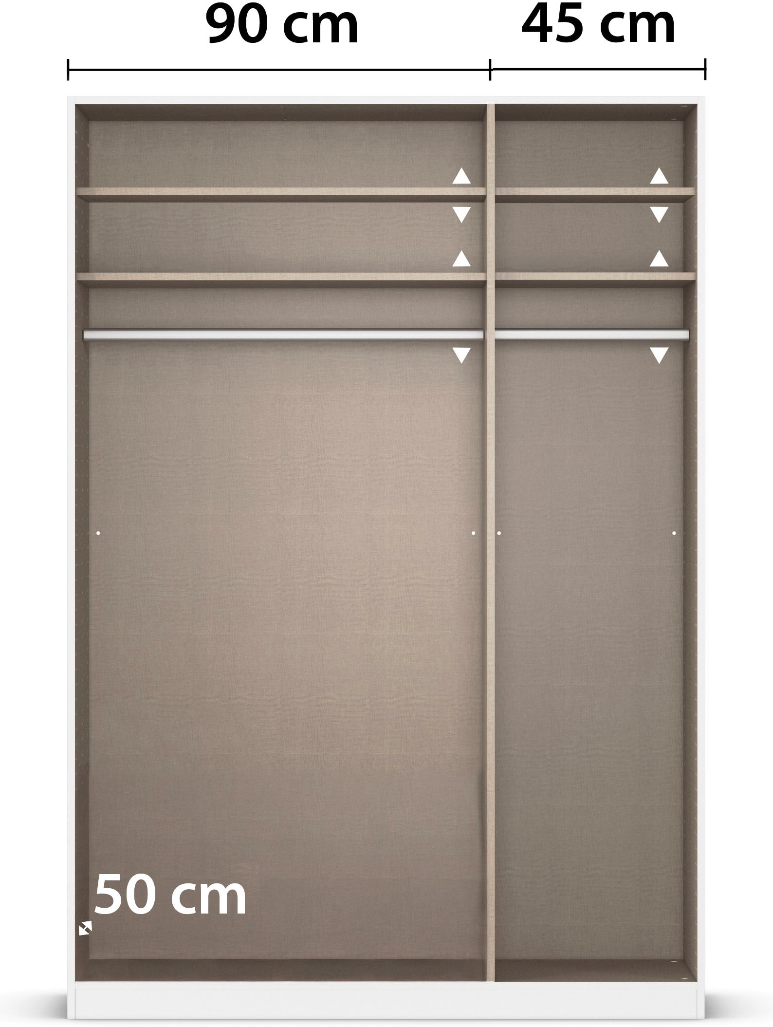 rauch Kleiderschrank, (in 3 verschiedenen Ausstattungen BASIC/CLASSIC/PREMIUM), mit hochwertigen Stangengriffen in Schwarz aus Metall MADE IN GERMANY