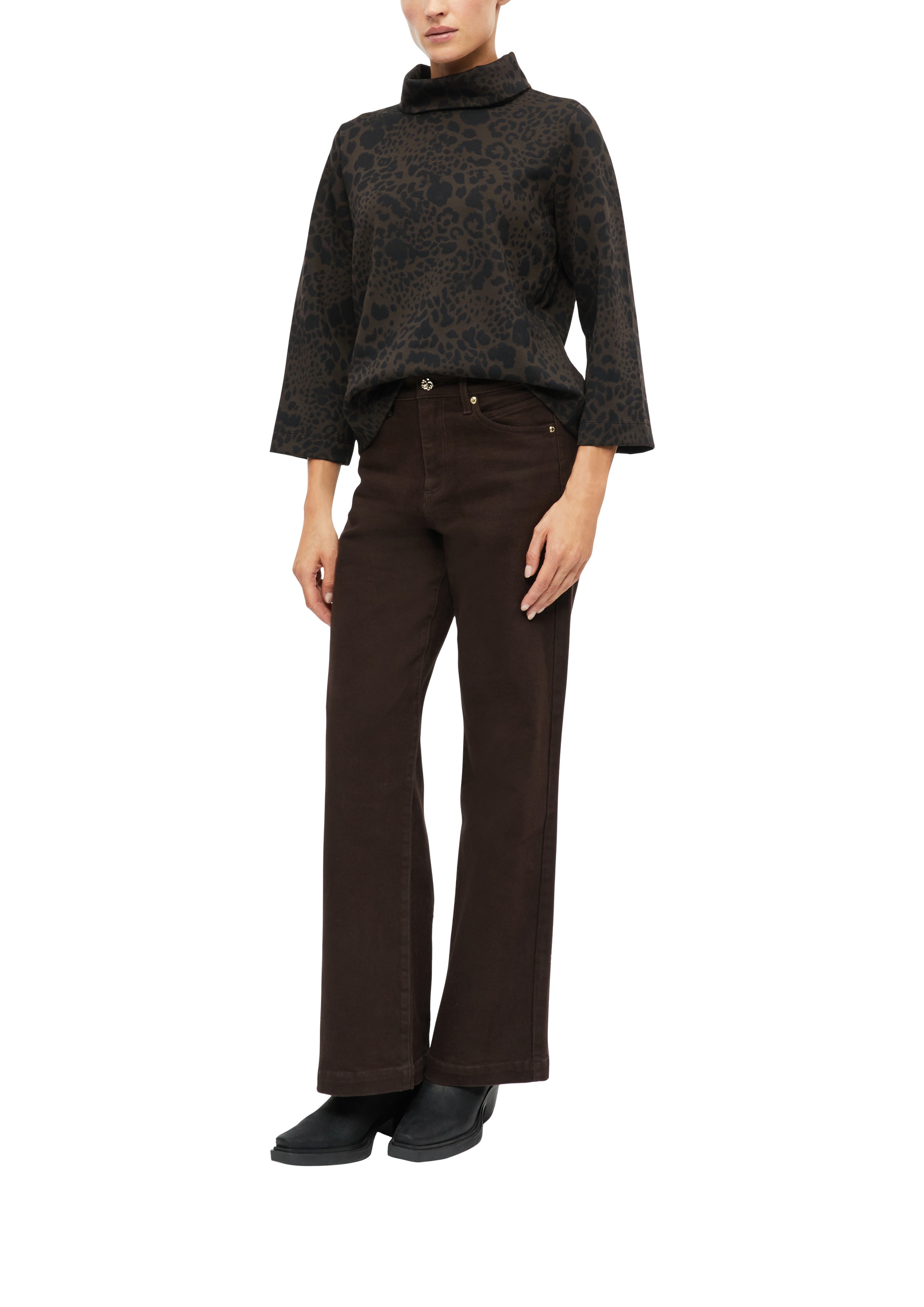 s.Oliver BLACK LABEL Sweatshirt , mit Allover Animalprint, mit Rollkragen
