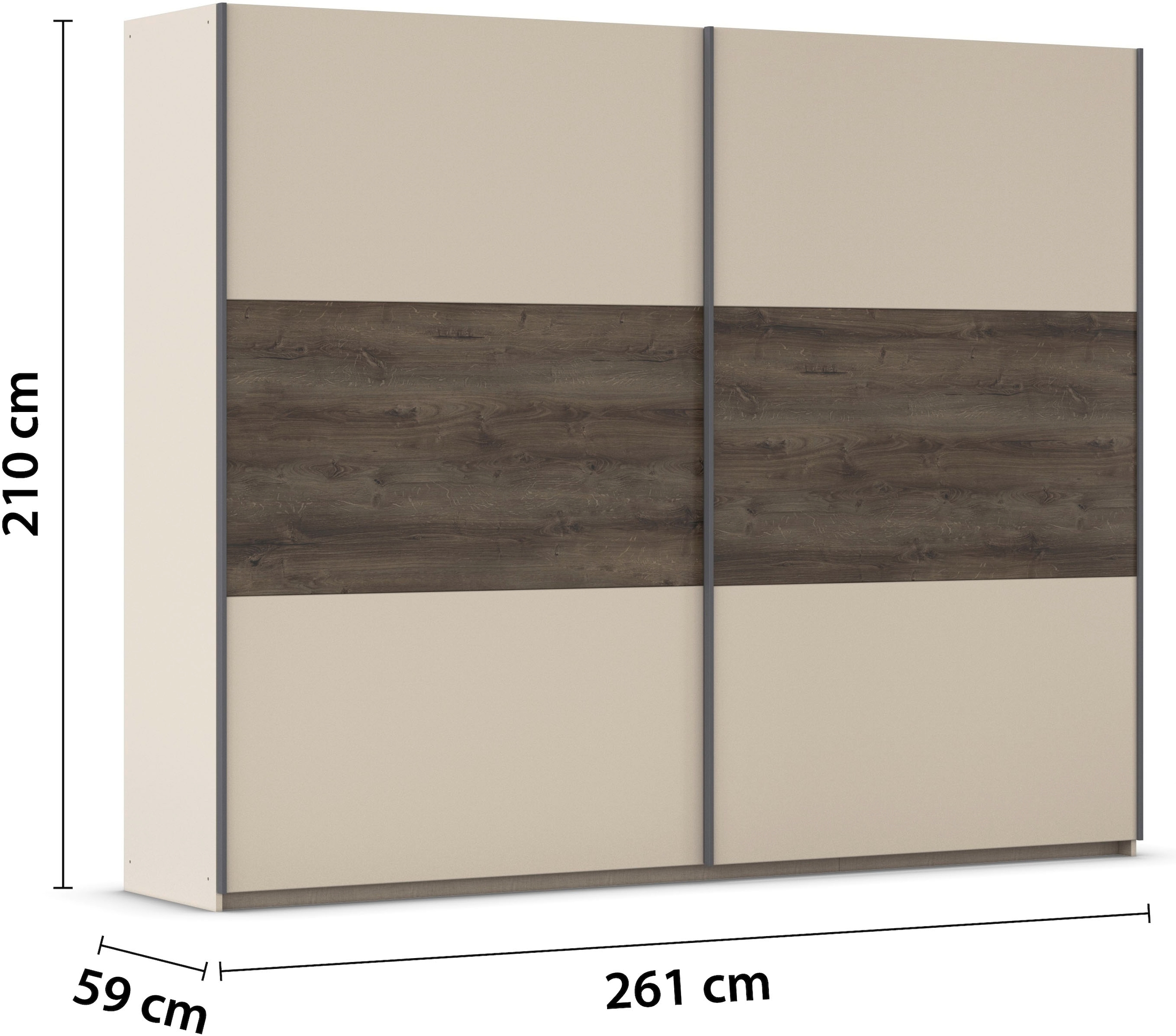 rauch Schwebetürenschrank »Kleiderschrank Schrank Garderobe Schlafzimmerschrank SAJO«, in 2 Breiten (218, 261 cm) optional mit Spiegel MADE IN GERMANY