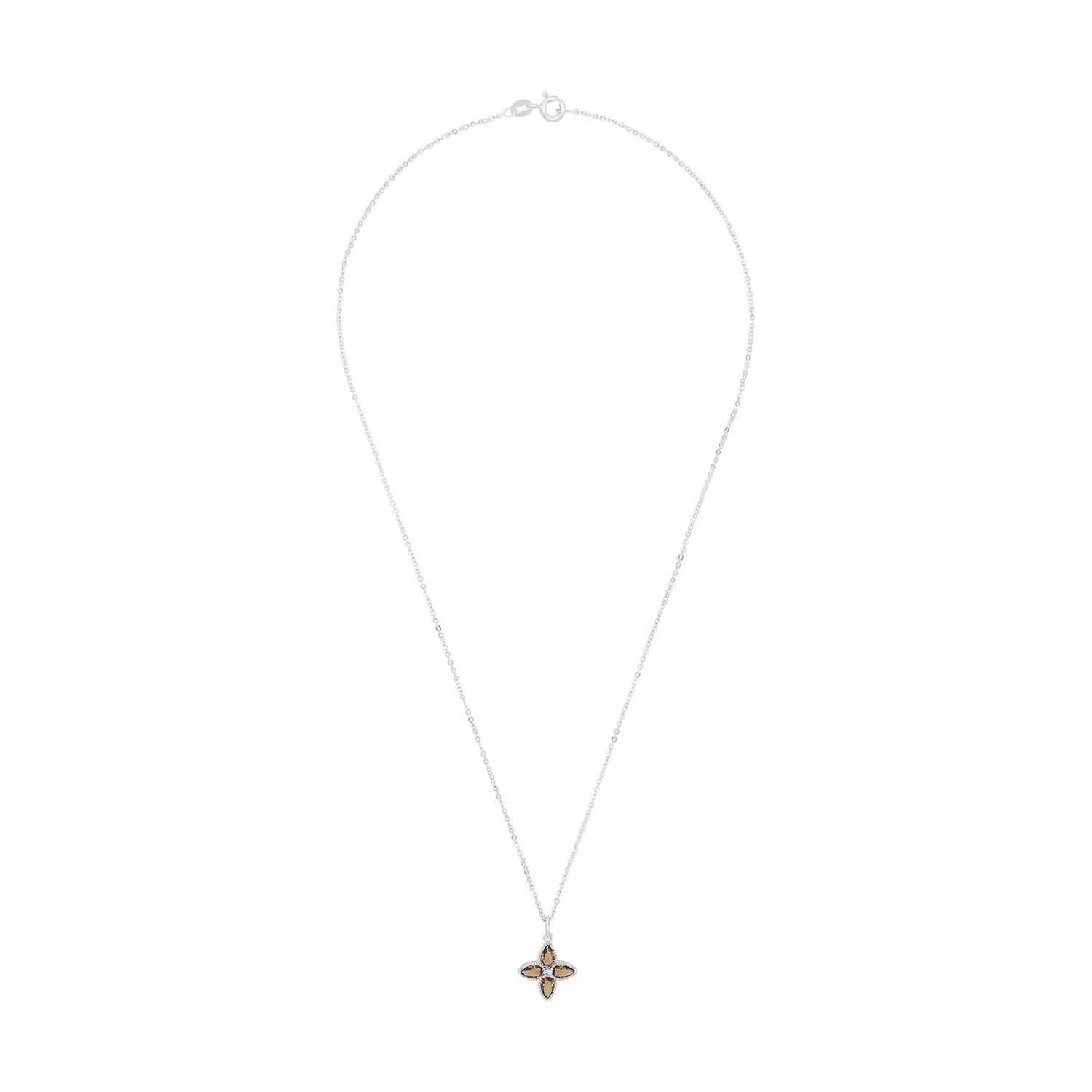 Amor Kette mit Anhänger »Schmuck Geschenk, Kleeblatt« mit Glasstein, Zirkonia (synth.)