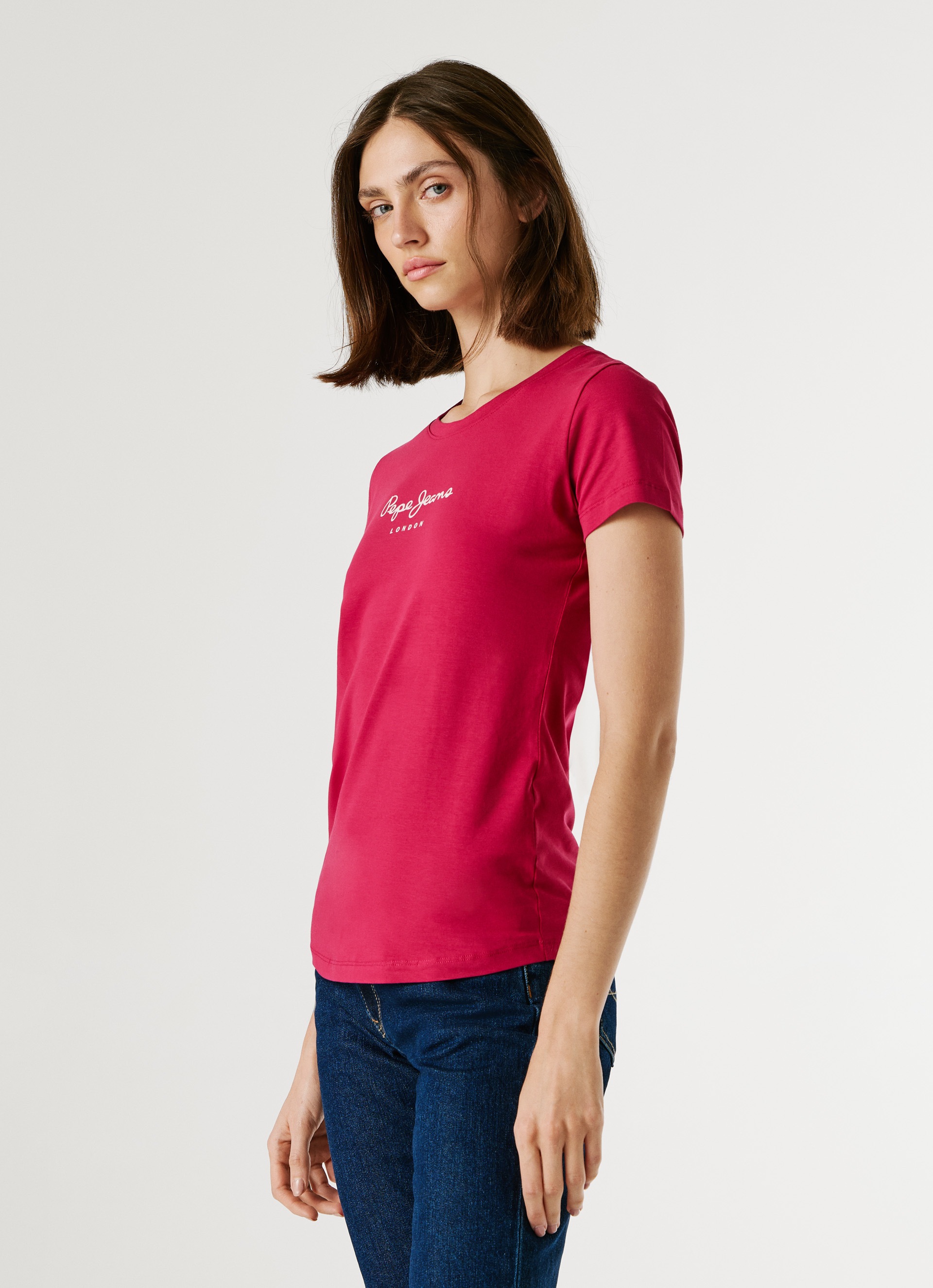 Pepe Jeans T-shirt à Manches Courtes New Virginia Penn Pink L Femme 2
