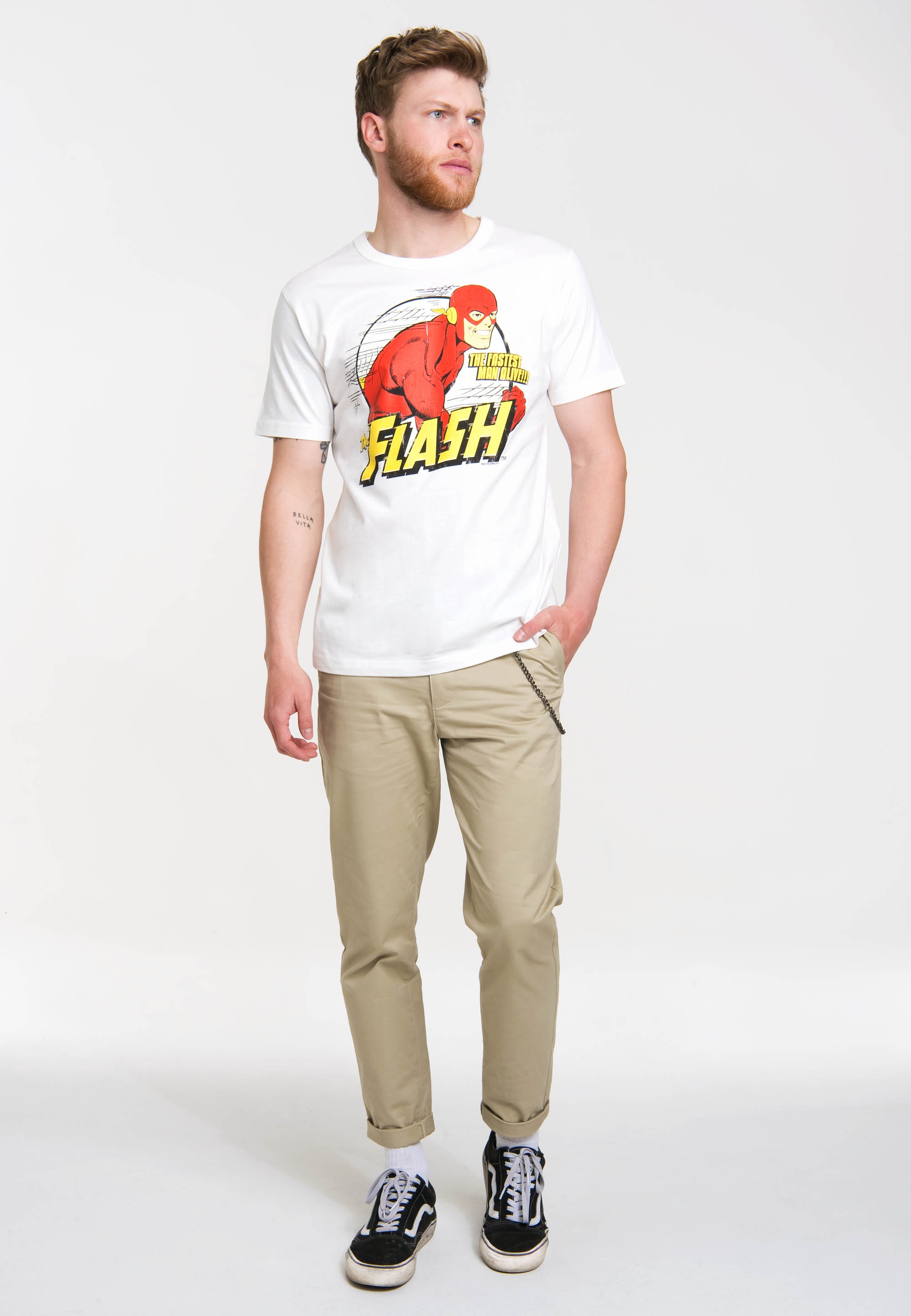 Blitz«, ▷ LOGOSHIRT Rote T-Shirt Frontprint mit »Der | coolem BAUR kaufen