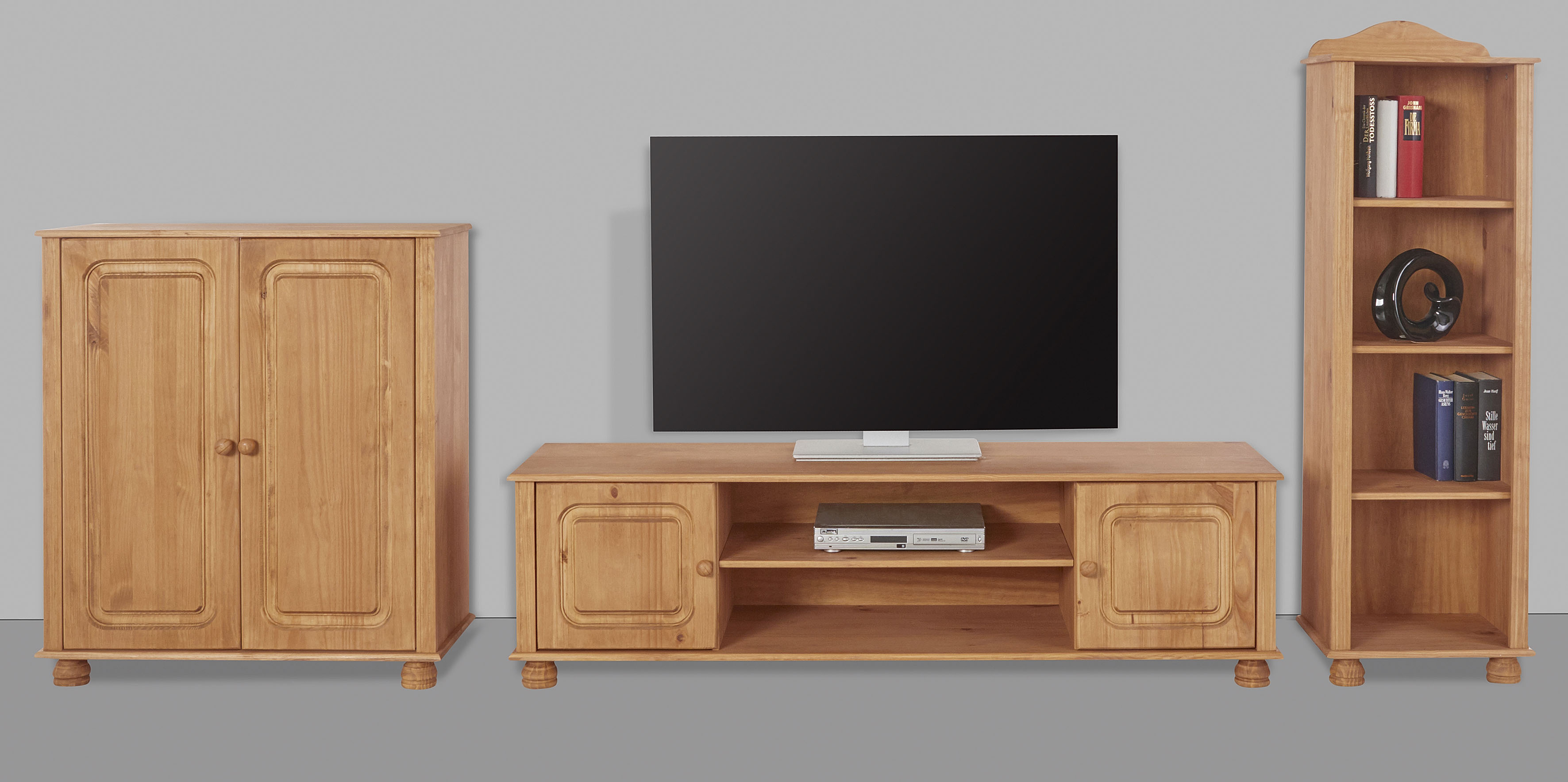 Thumbnail - Home affaire Wohnwand "Mette", (3 St.), 1 Midischrank, 1 Bücherregal und 1 Lowboard ohne Wandboard
