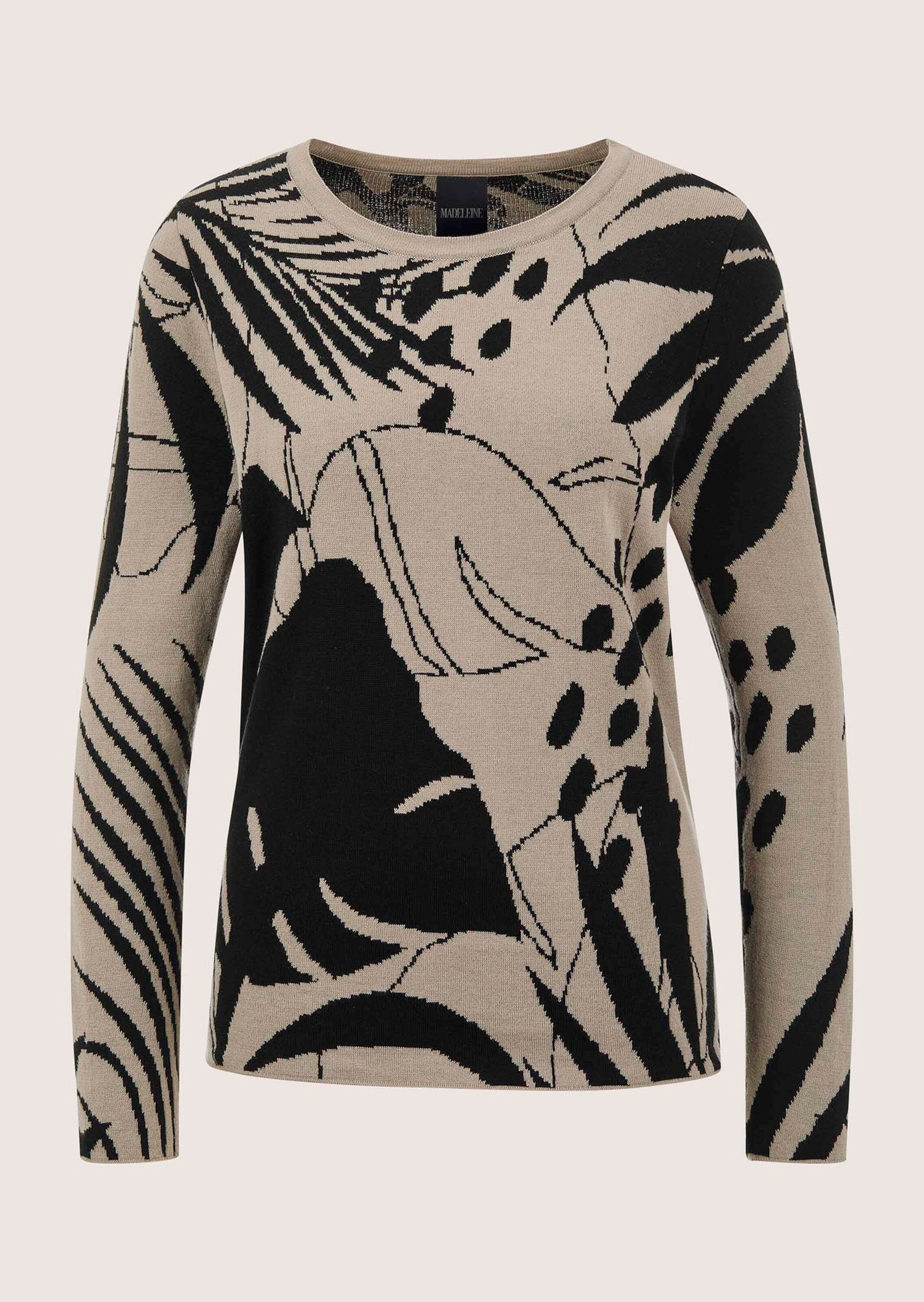 MADELEINE Longpullover "Jacquardpullover Baumwollpullover mit floralem Must günstig online kaufen