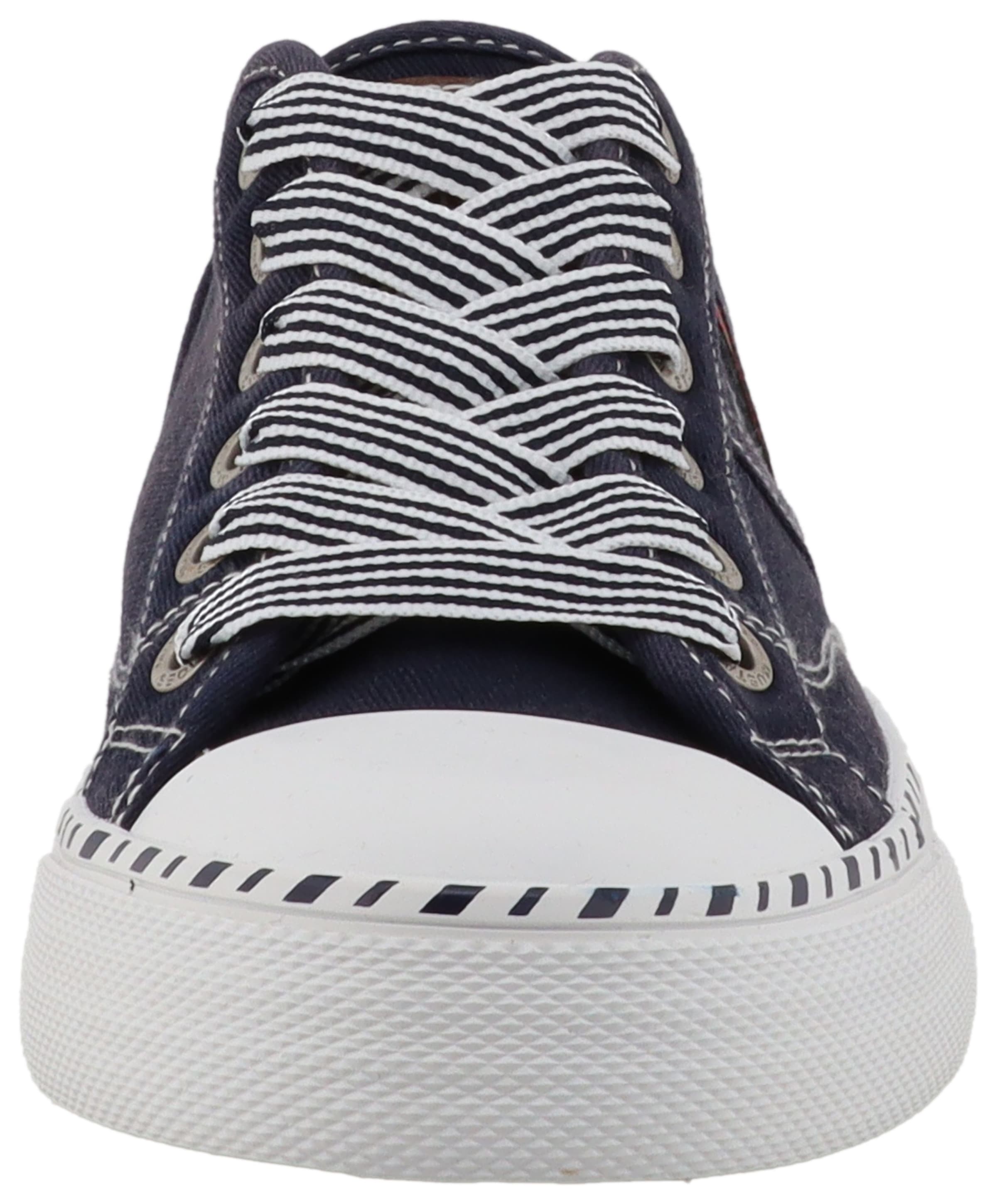 Mustang Shoes Slip-On Sneaker »Magdalena«  Slipper, Halbschuh mit Kontrastbesatz und Logoschriftzügen