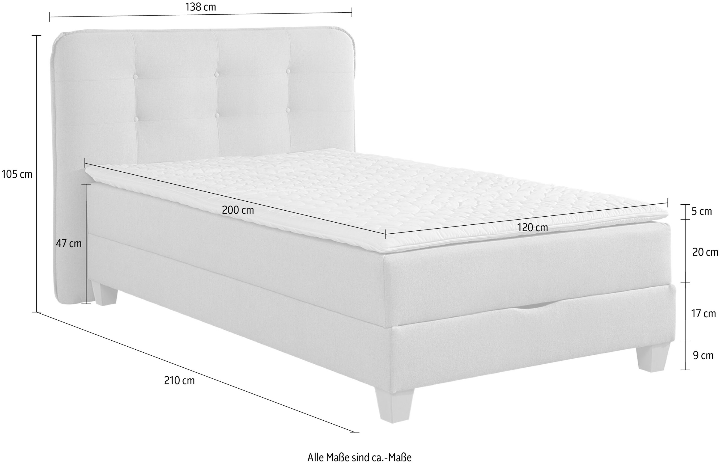 Home affaire Boxbett, inklusive Kaltschaum-Topper und Bettkasten