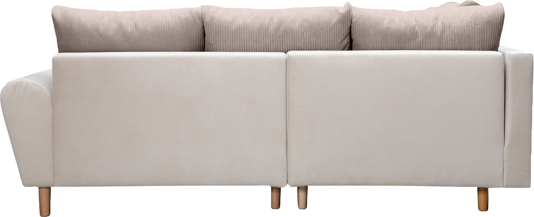 Home affaire Ecksofa »Rice L-Form«, (Set, mit Hocker), mit Bonnellfederkern, Hocker & Kissen, Ottomane beidseitig montierbar