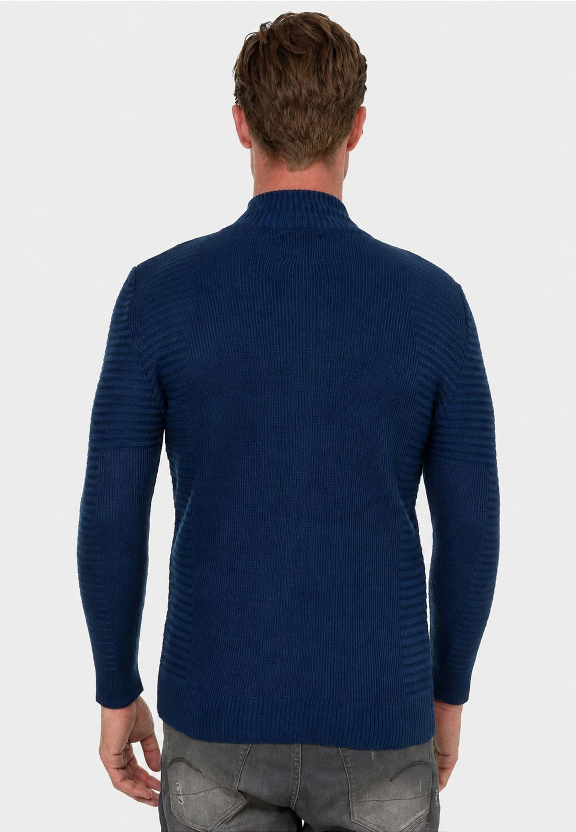 Rusty Neal Strickjacke »Knitwear« mit klassischem Stehkragen