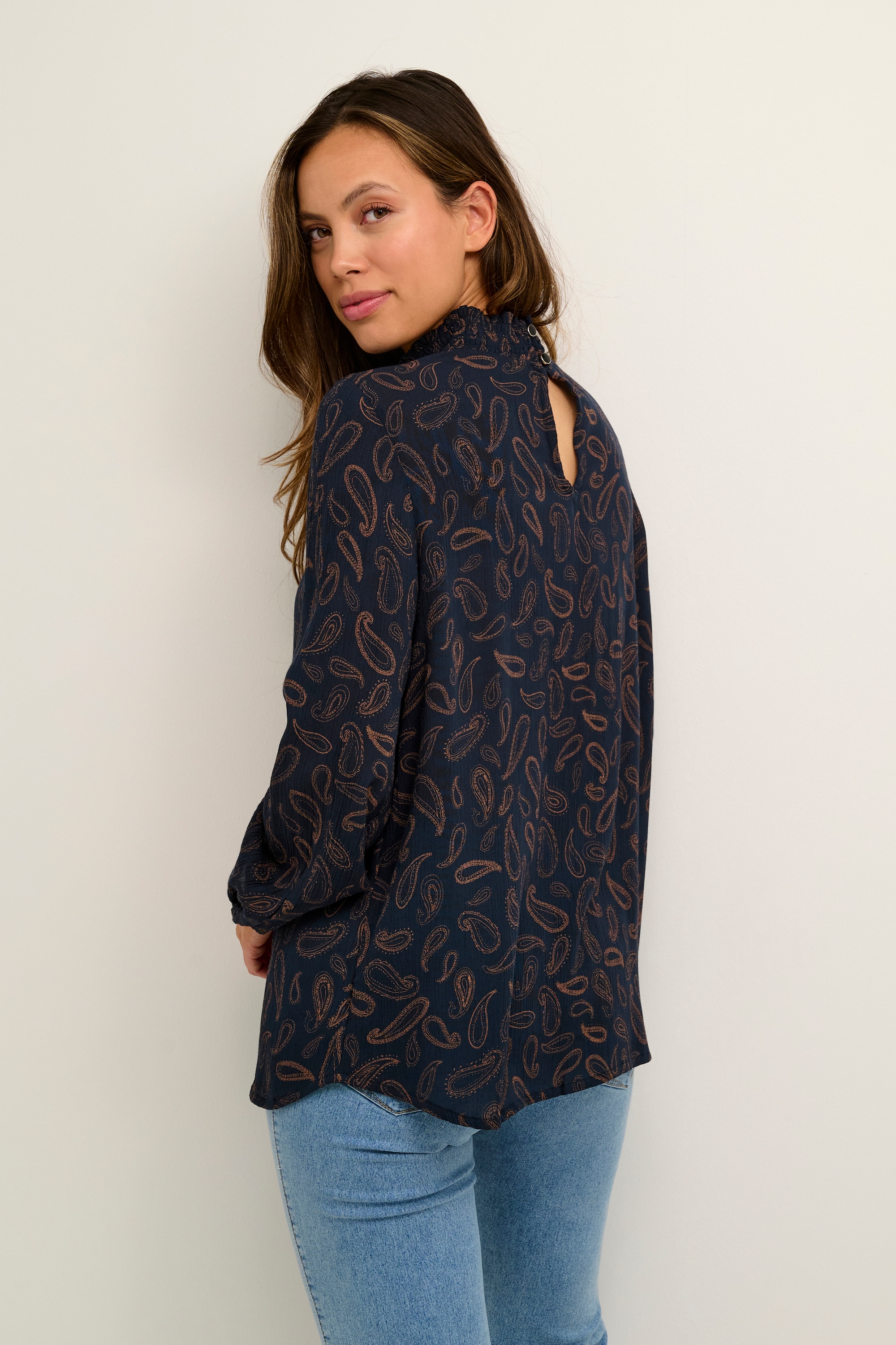 KAFFE Langarmbluse »Damen Bluse langarm KAtinna«