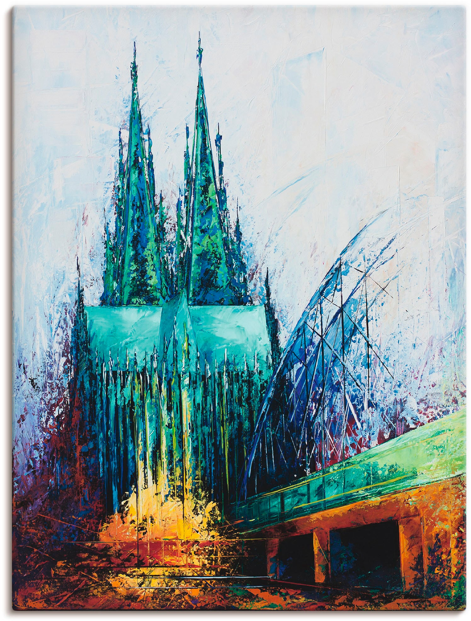 Artland Wandbild "Kölner Dom" Deutschland 1 Stk. tlg. auf Holzrahmen gespan günstig online kaufen