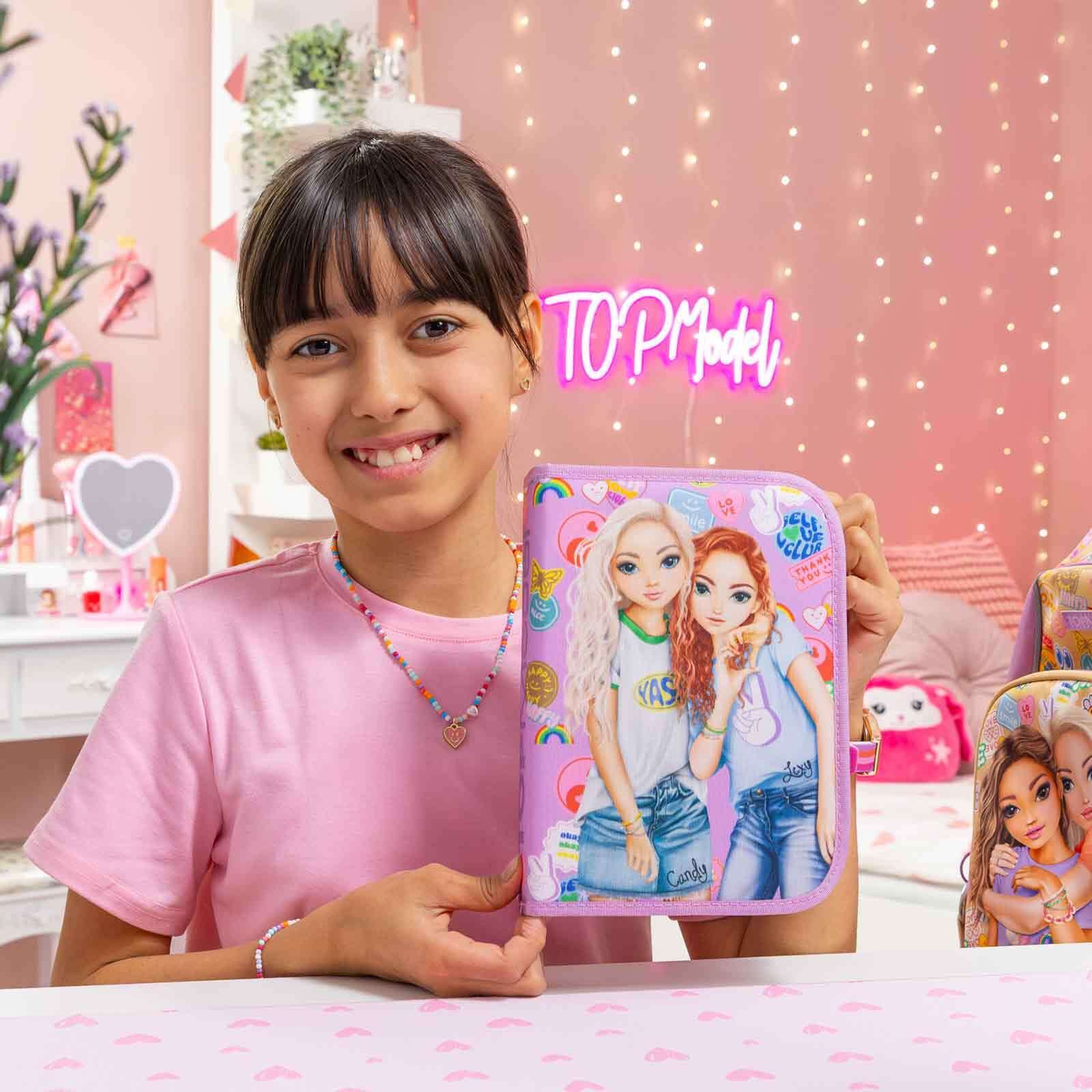 Depesche Buntstift »Deluxe Federtasche GIRL POWER inkl. Stifte TOPModel 5 x 15,5 x 22 cm violett«