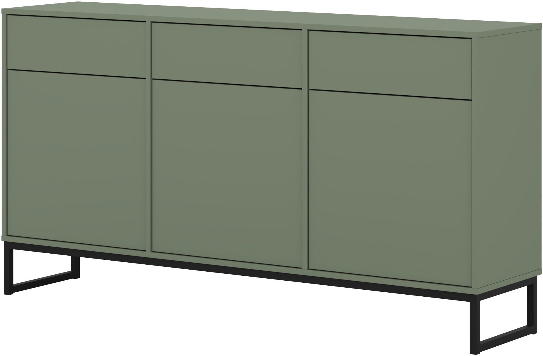 OTTO home Sideboard »Loft, Breite 157 cm, grifflose Kommode 3 Türen/3 Schubkästen.« Schubladenschrank mit viel Stauraum, Einlegeböden verstellbar