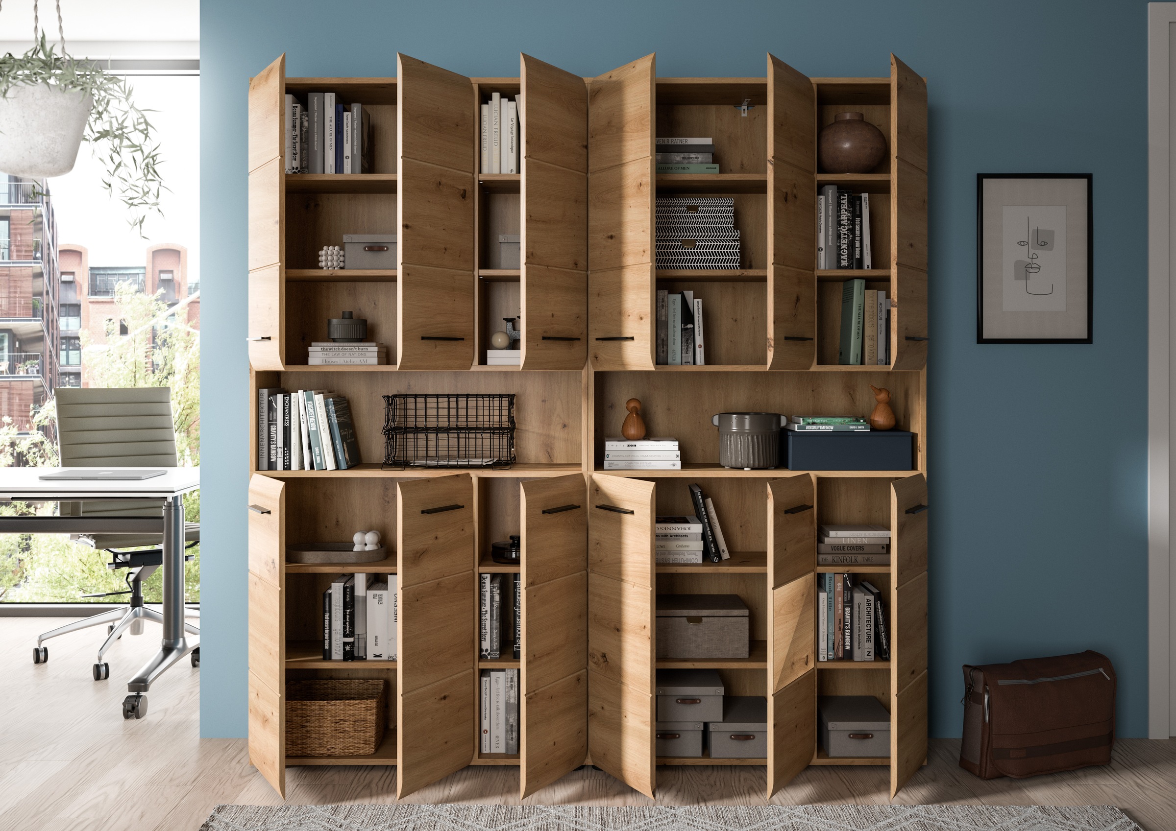 INOSIGN Badezimmer-Set, (Set, 2 St.), Florenz, Badkombination 2-tlg. Artisan Oak NB, Mehrzweckschränke