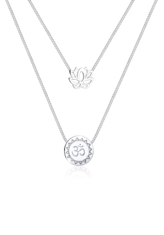 Gliederkette »Lotusblume Om Symbol Yoga Mantra Layer 925 Silber«