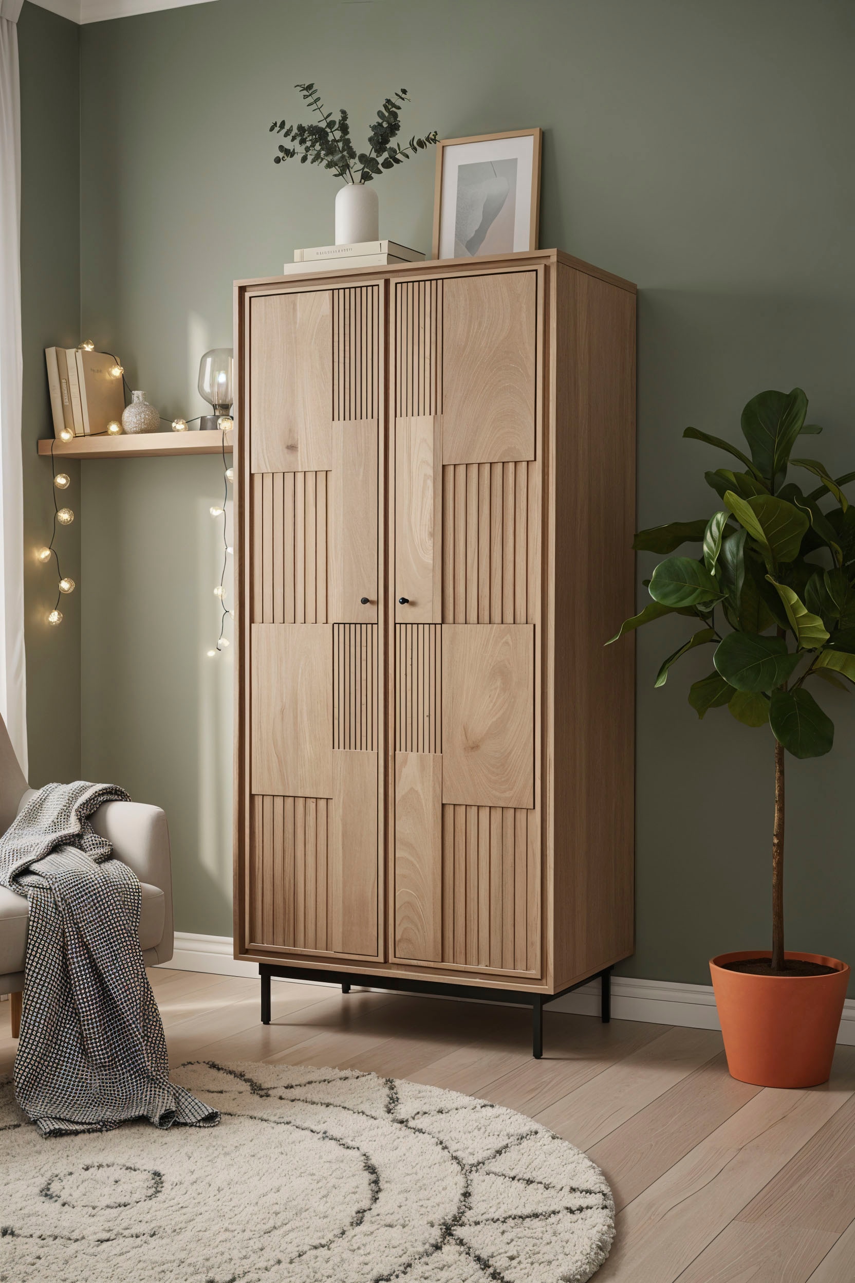 SIT Garderobenschrank »Schrank – Massivholz‑Flurschrank mit variabler Kleiderstange« 1 Stk. tlg. Massivholz‑Garderobenschrank mit variabler Kleiderstange & Böden