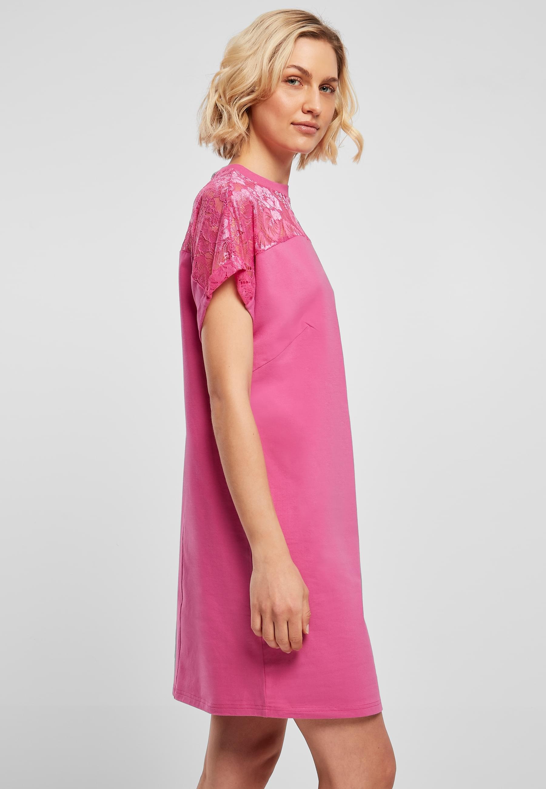 URBAN CLASSICS Shirtkleid »Urban Classics Damen Ladies Lace Tee Dress«, (1 tlg.)
