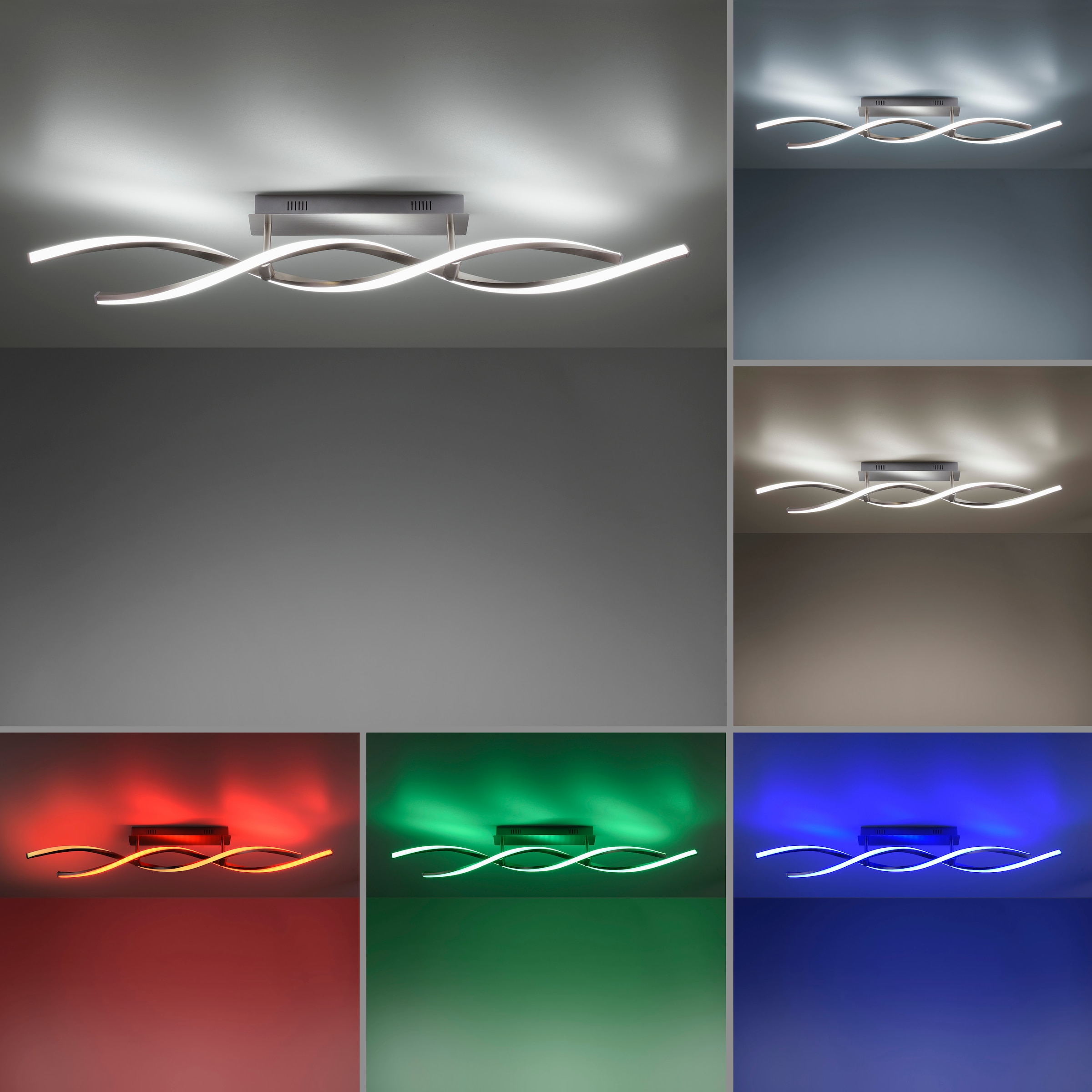 BAUR inkl., LIGHT flammig-flammig, RGB+tunable white, JUST Infrarot Fernbedienung, Smarthome fähig Deckenleuchte 2 | »Ls-SWING«,