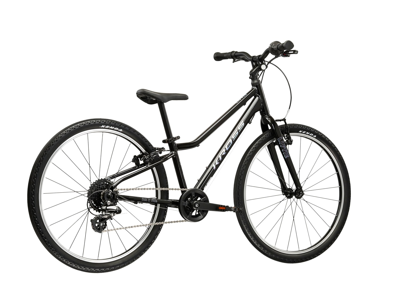 Kross Kinderfahrrad »KROSS Kinderrad 24" Lightweight Liftie 8 Gänge schwarz 2026« 8 Gang Shimano ALTUS RD-M310 Schaltwerk Kettenschaltung