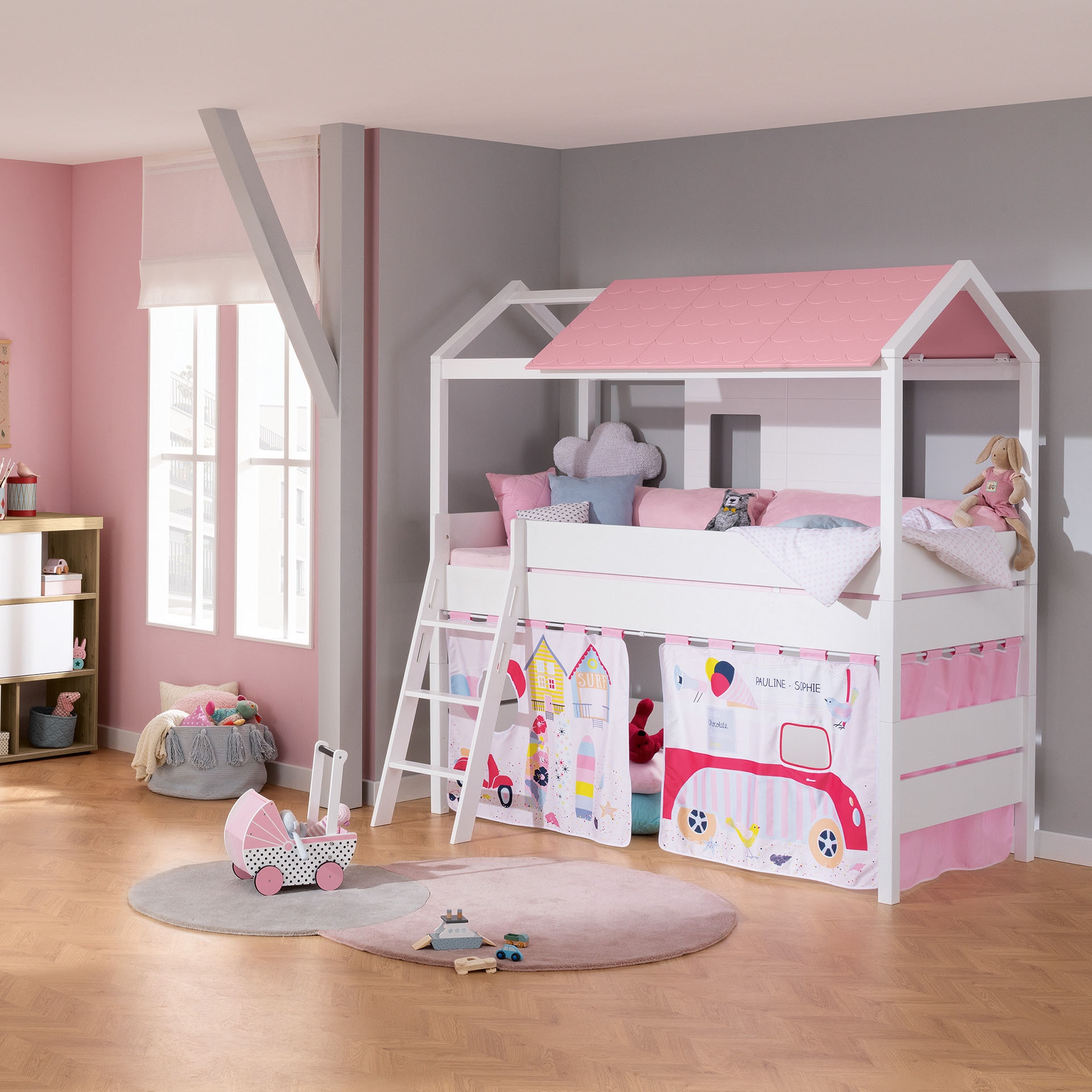 PAIDI Hausbett »TINY HOUSE«, Spielbett mit Rausfallschutz, individuell gestaltbar