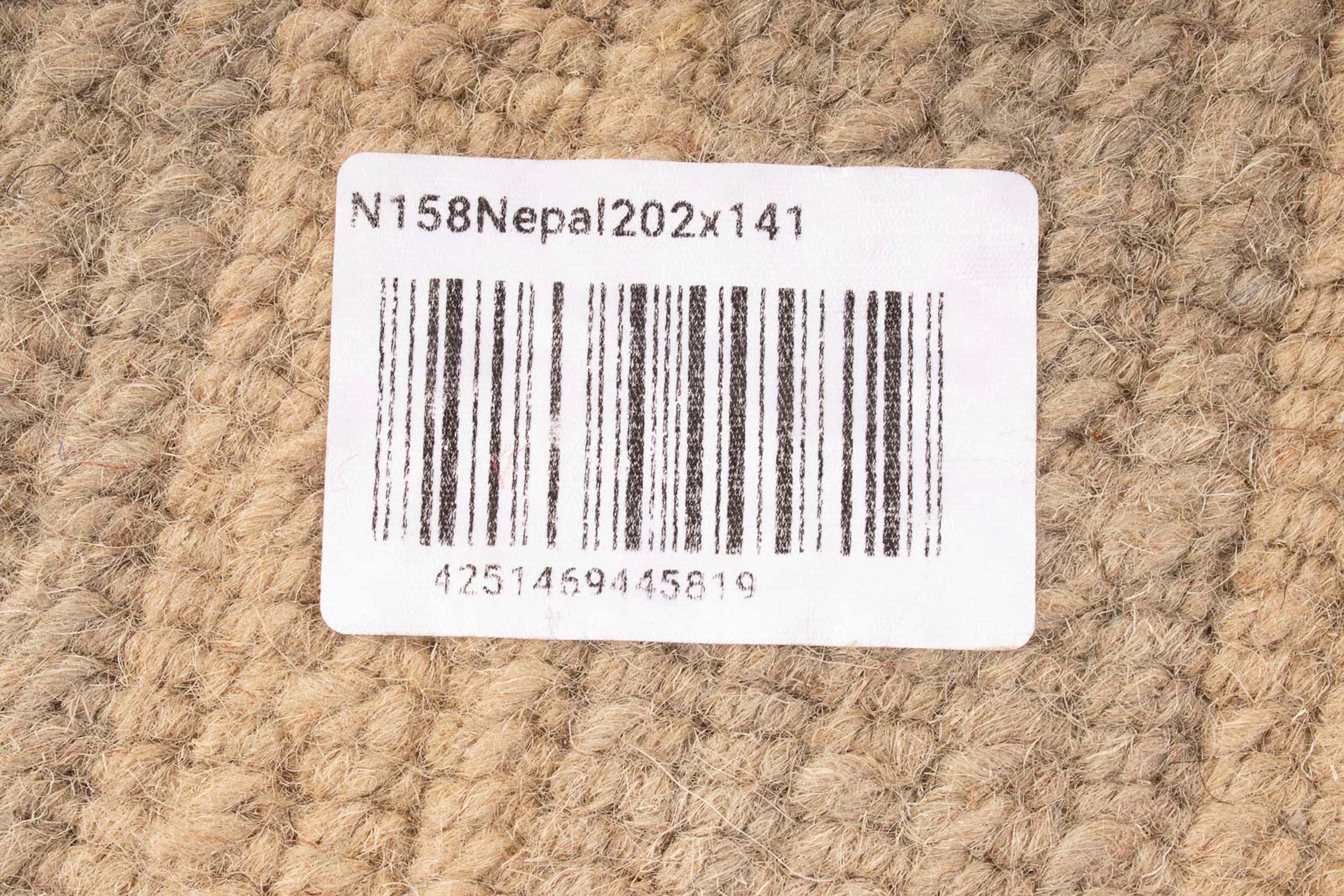 morgenland Wollteppich »Nepal - 202 x 141 cm - beige«, rechteckig, Wohnzimmer, Handgeknüpft, Einzelstück mit Zertifikat