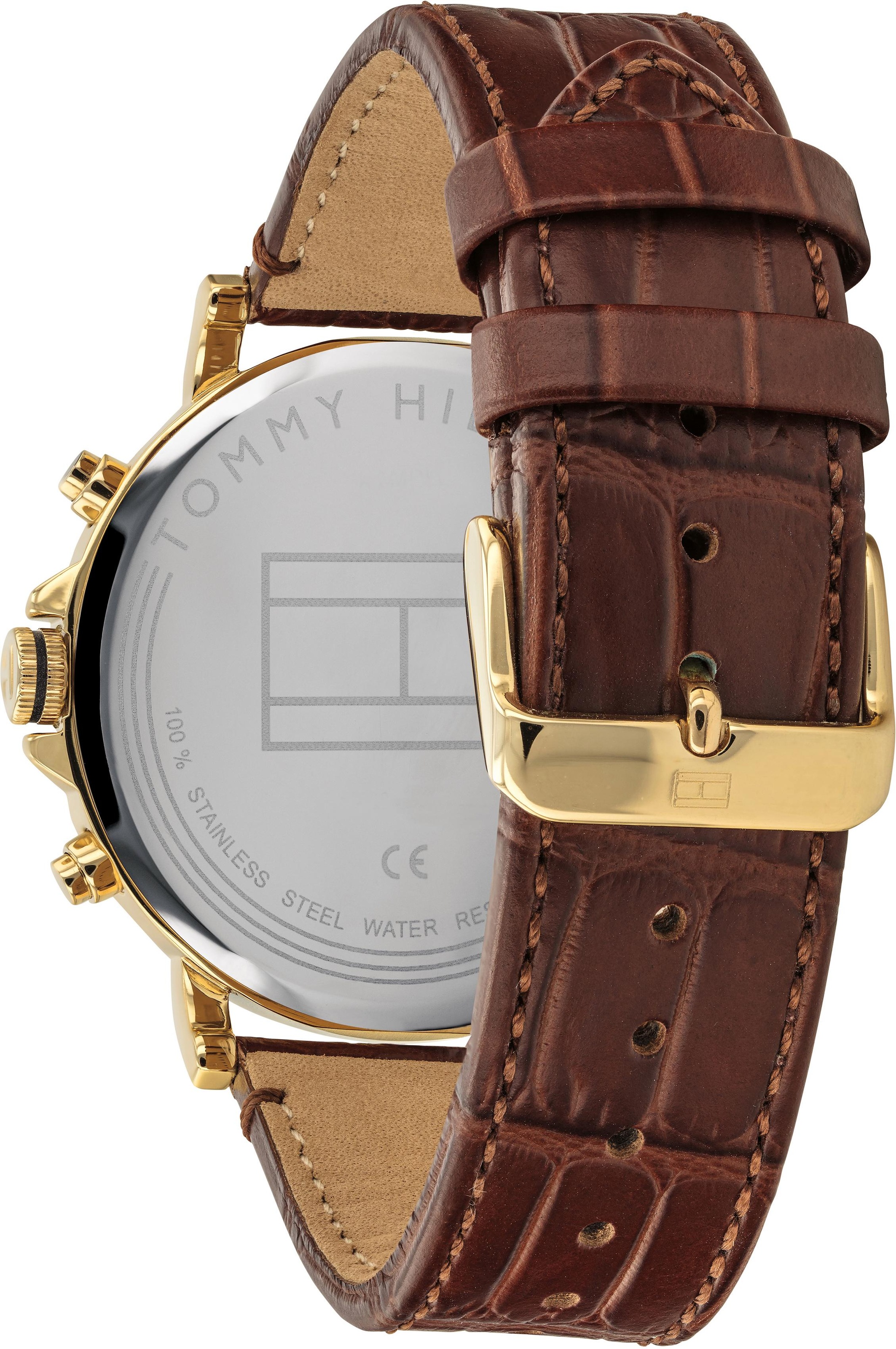 Tommy Hilfiger Multifunktionsuhr »DANIEL«, Quarzuhr, Armbanduhr, Herrenuhr, Datum, Lederarmband