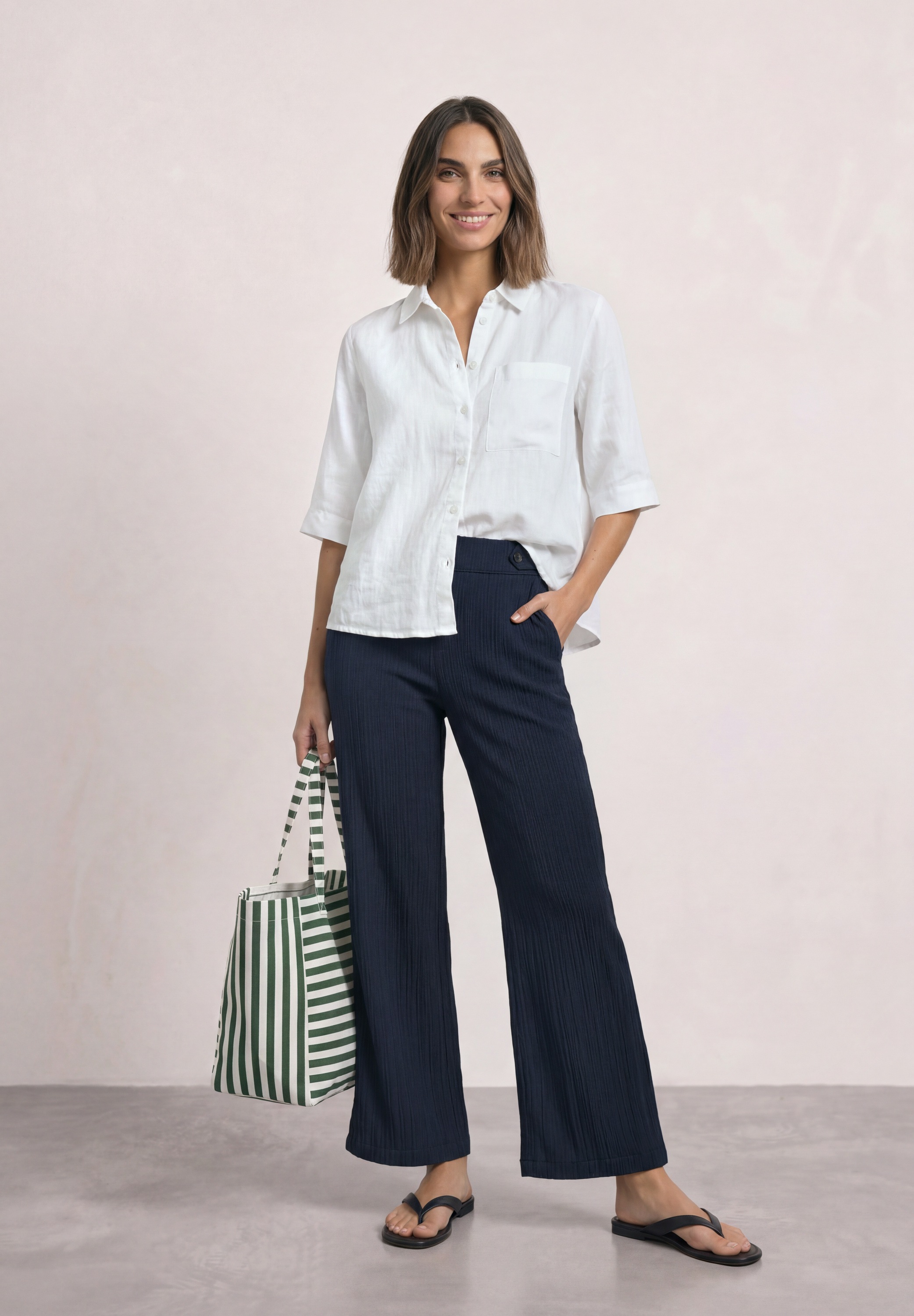 STREET ONE Stoffhose  mit Wide Legs