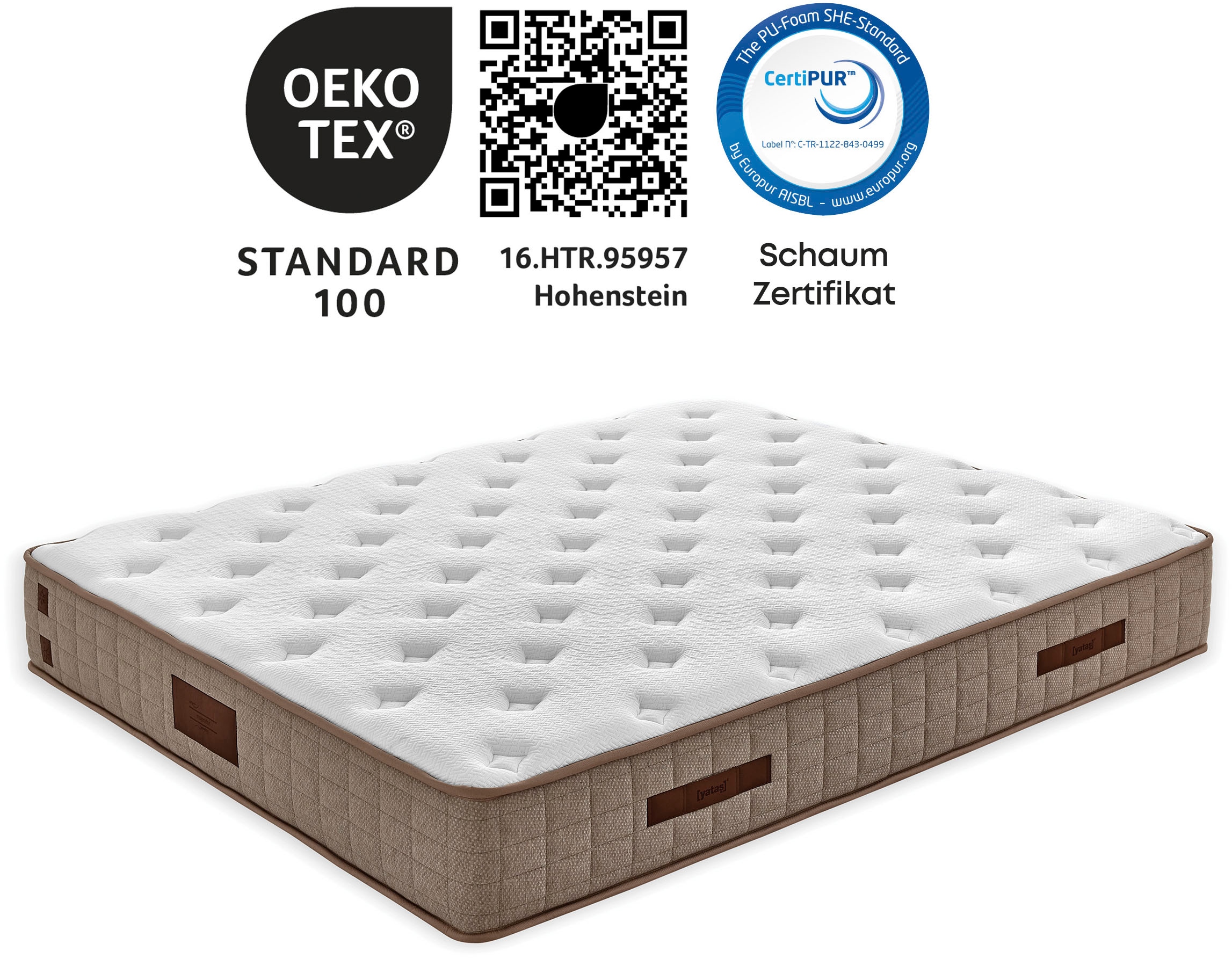 Yatas Bedding Taschenfederkernmatratze "Majestät First Class Cool& Wool", 3 günstig online kaufen