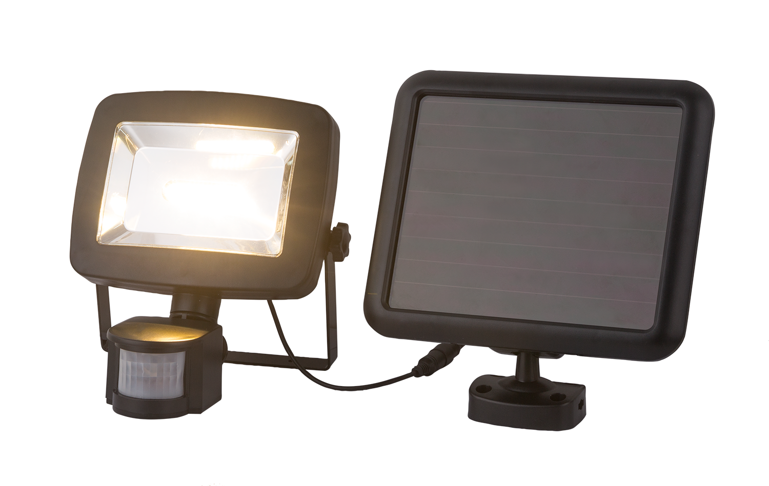 GLOBO LIGHTING LED Solarleuchte »SOLAR« LED-Modul 1 Stk. Warmweiß Schwarze Solarleuchte mit Sensor, IP44, Akku 2000mAh