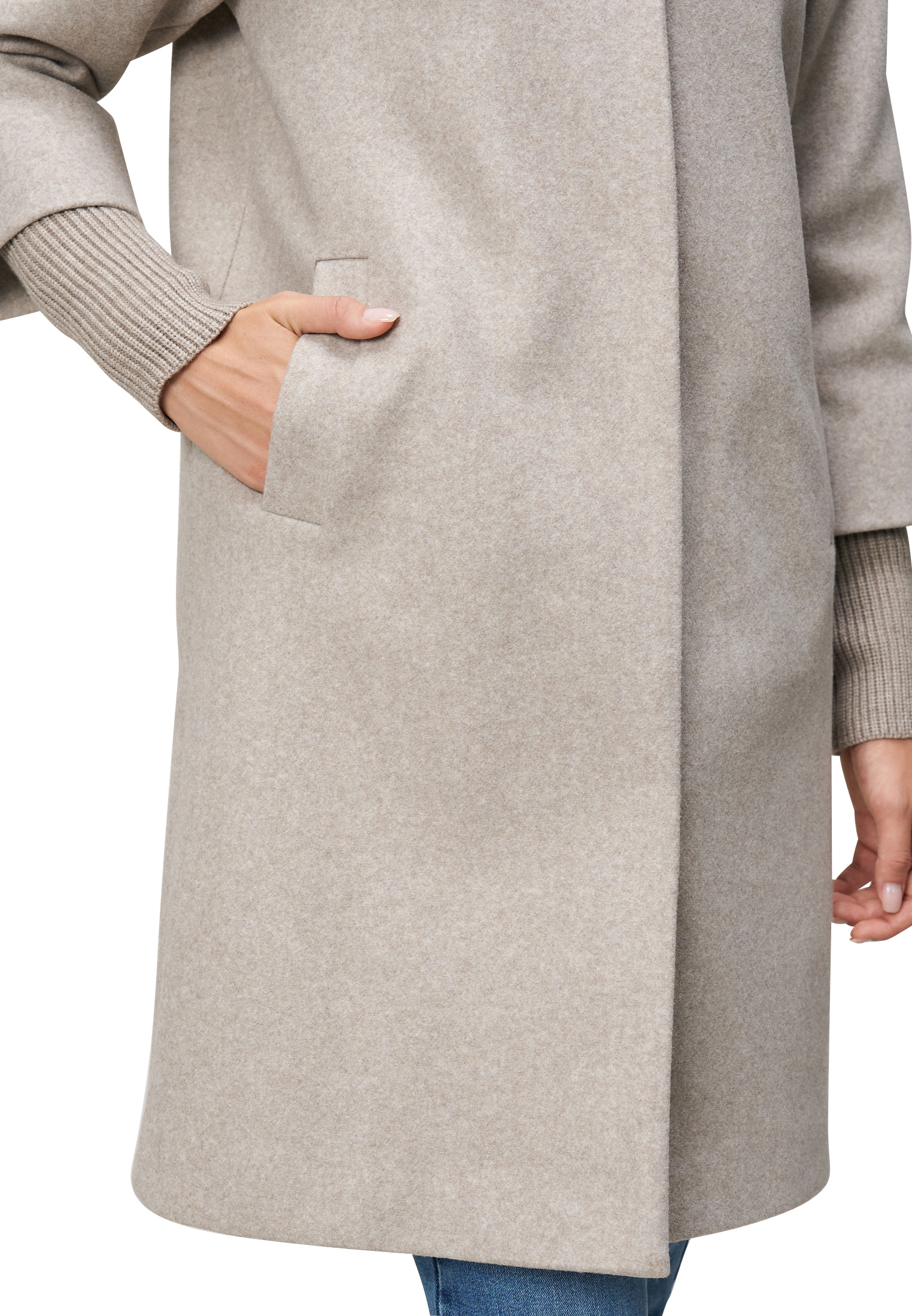Zero Wintermantel »zero Damen Mantel Wolloptik mit Stehkragen«