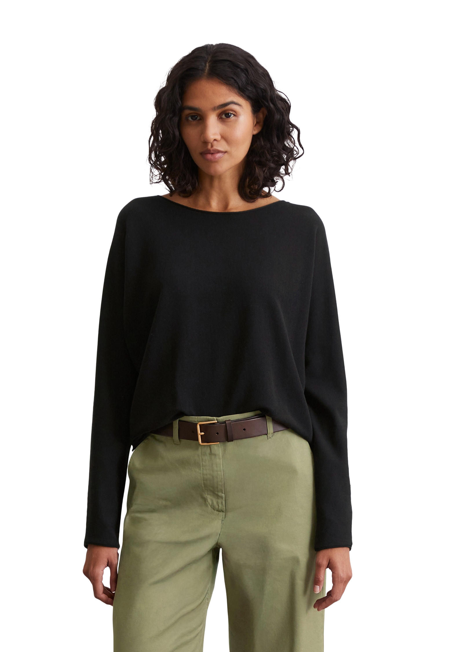 Marc OPolo Strickpullover, oversized, gerollte Kanten, leicht günstig online kaufen