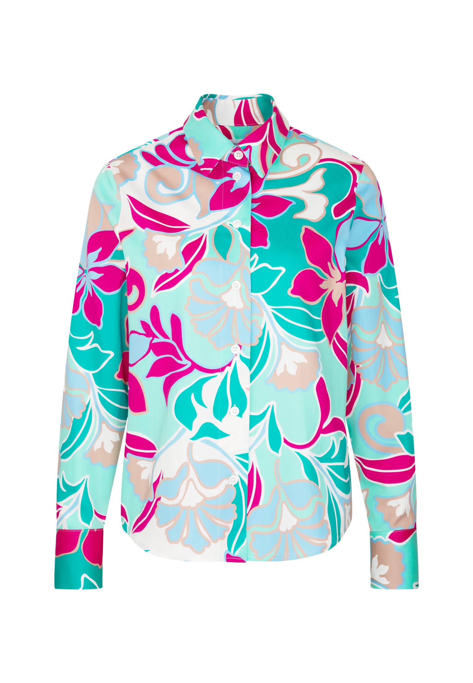 seidensticker Hemdbluse »Schwarze Rose«, Langarm Kragen Floral