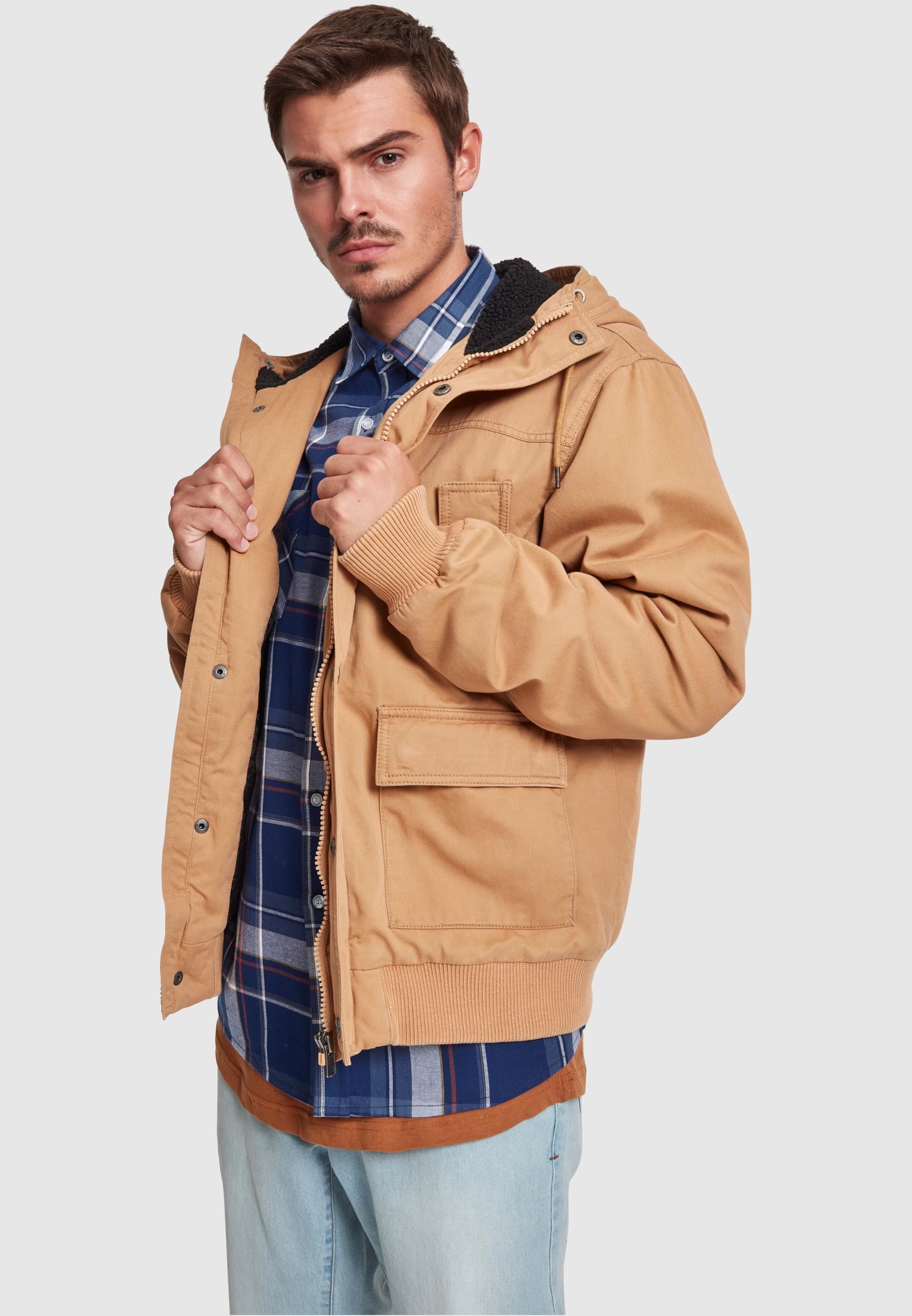 URBAN CLASSICS Winterjacke »Urban Classics Herren Hooded Cotton Jacket«, (1 St.), mit Kapuze