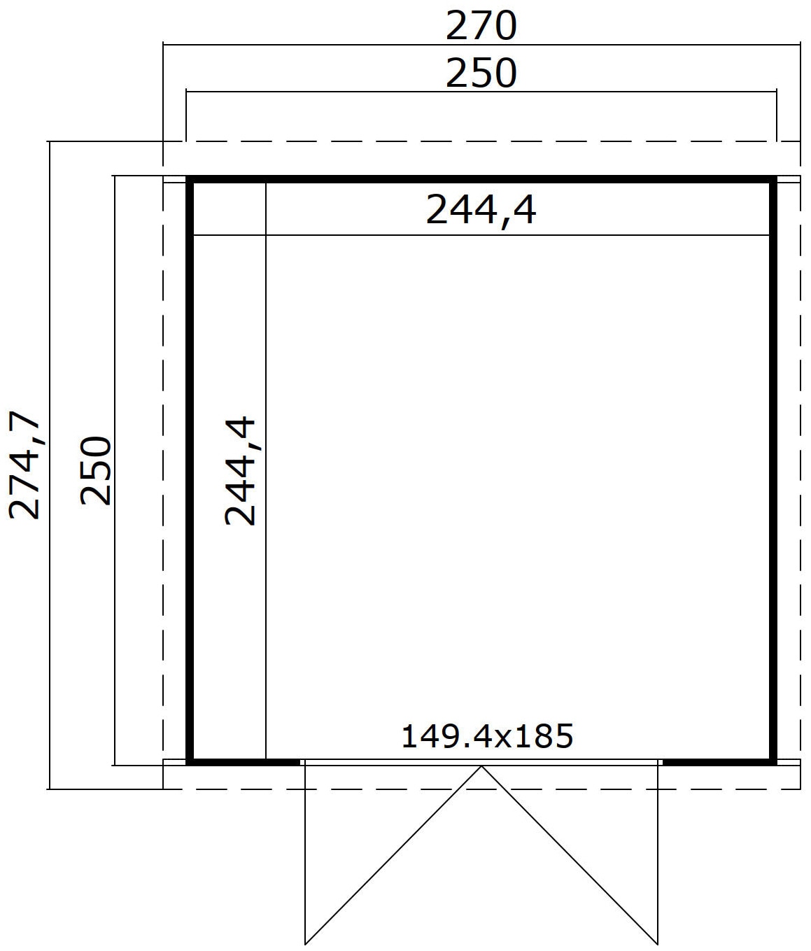 LASITA MAJA Gartenhaus »Zambezi 4«, Blochbohlenhaus 28mm, Fundamentmass 2500x2500, Gletschergrün